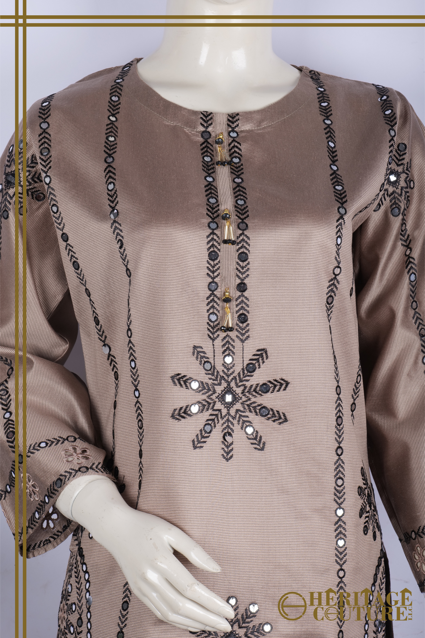 HC006 | Elegant Comfort: Khaadi Cotton 3-Piece Stitched Dress Set