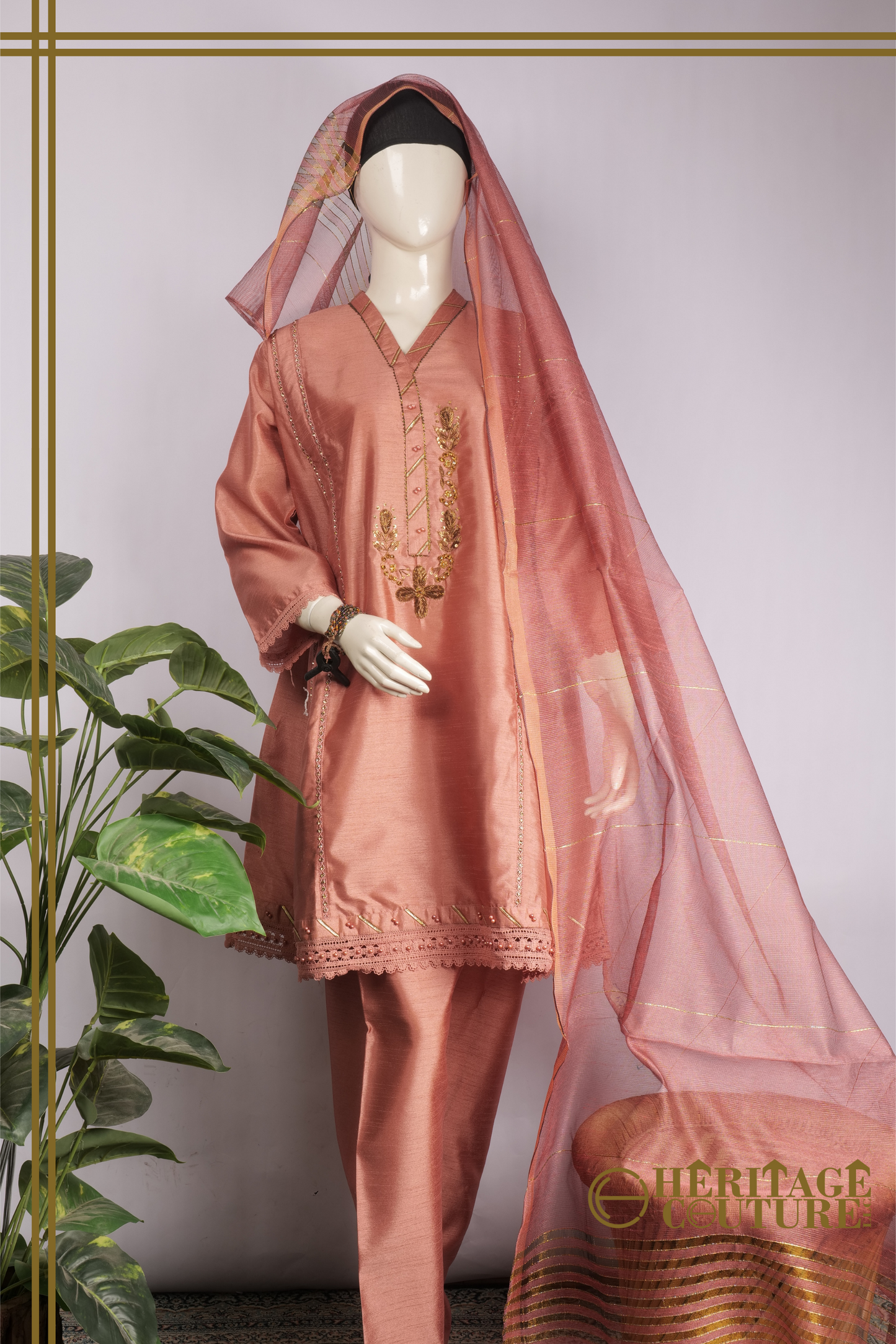 HC016 | Ravishing Raosilk - Chinese Collar Frock Style Dress