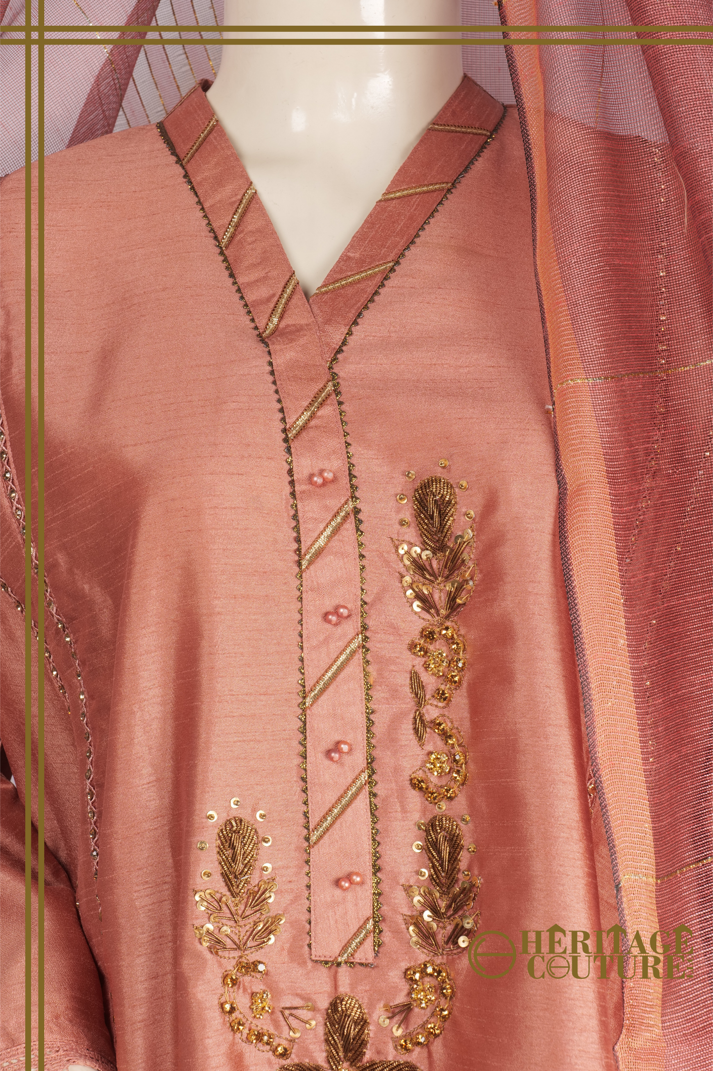 HC016 | Ravishing Raosilk - Chinese Collar Frock Style Dress
