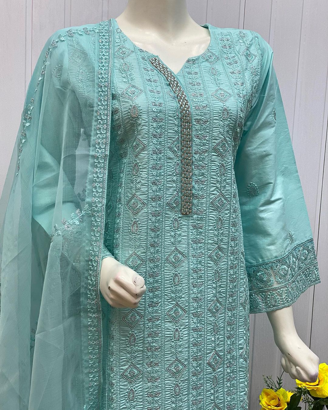 HC026 | Cotton Bliss: Complete Three-Piece Stitched Dress