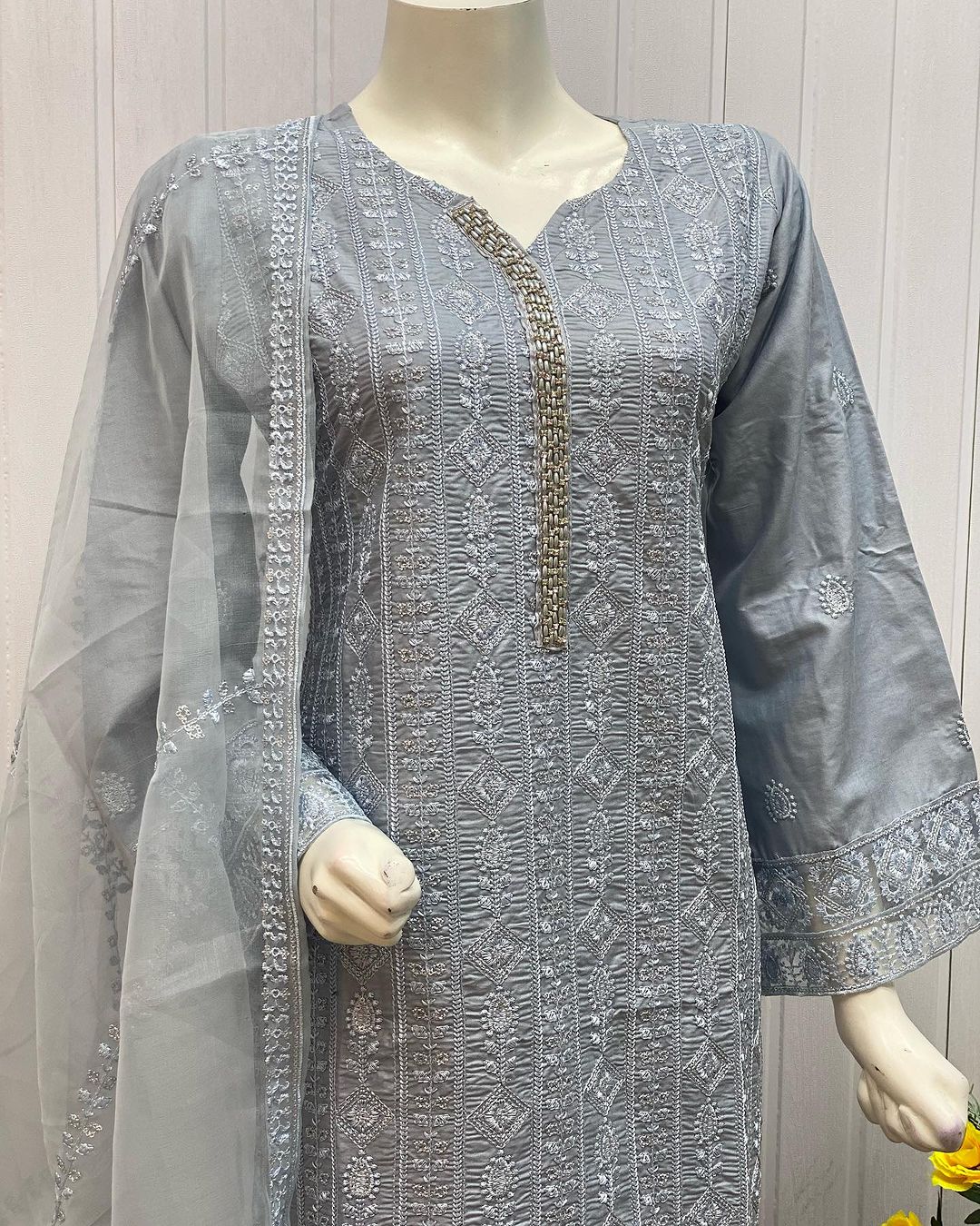 HC026 | Cotton Bliss: Complete Three-Piece Stitched Dress