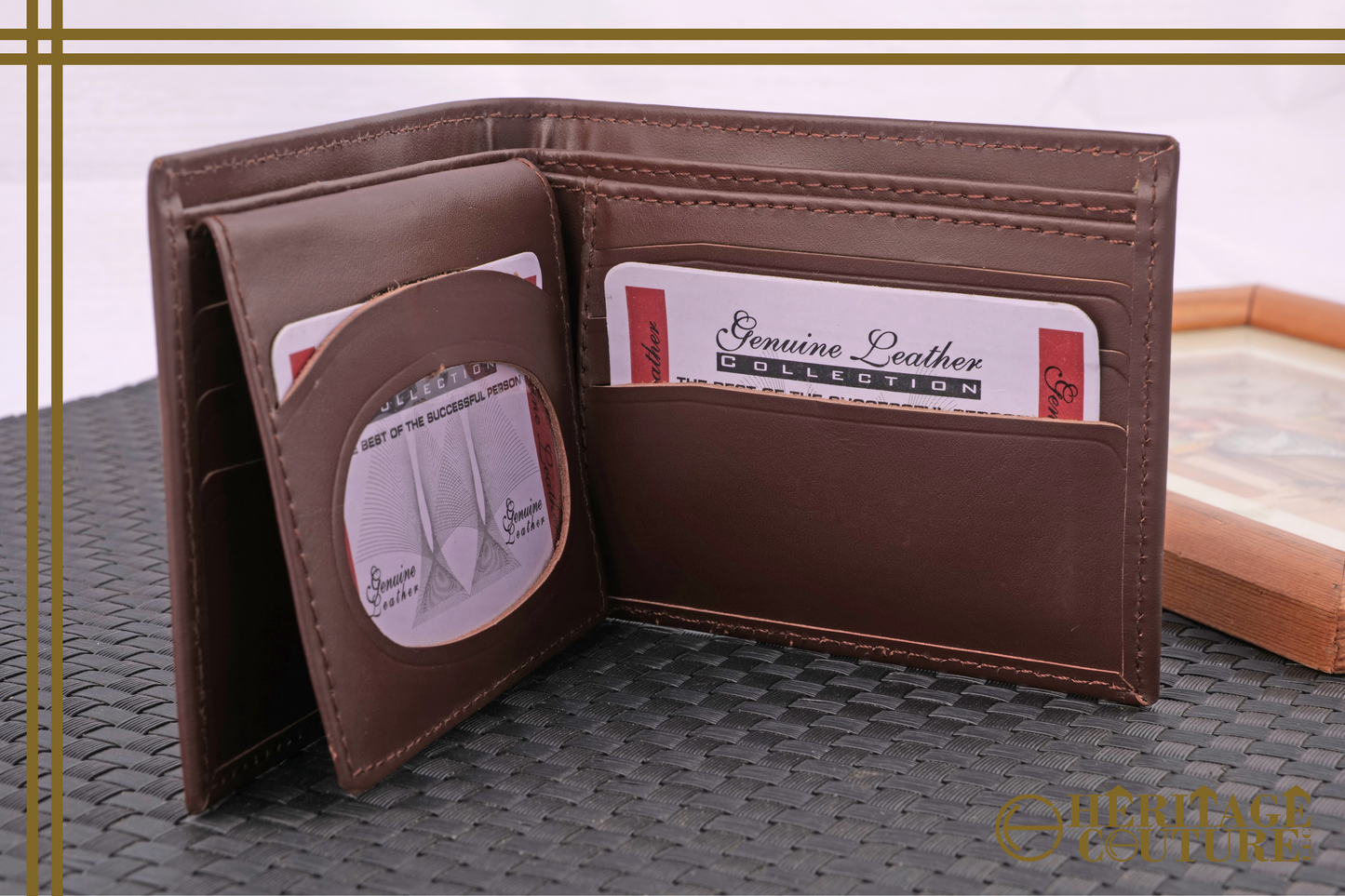 HC034 | Classic Brown Men's Leather Wallet | 100% Genuine Cow Leather | Multiple Card Slots & Cash Compartment