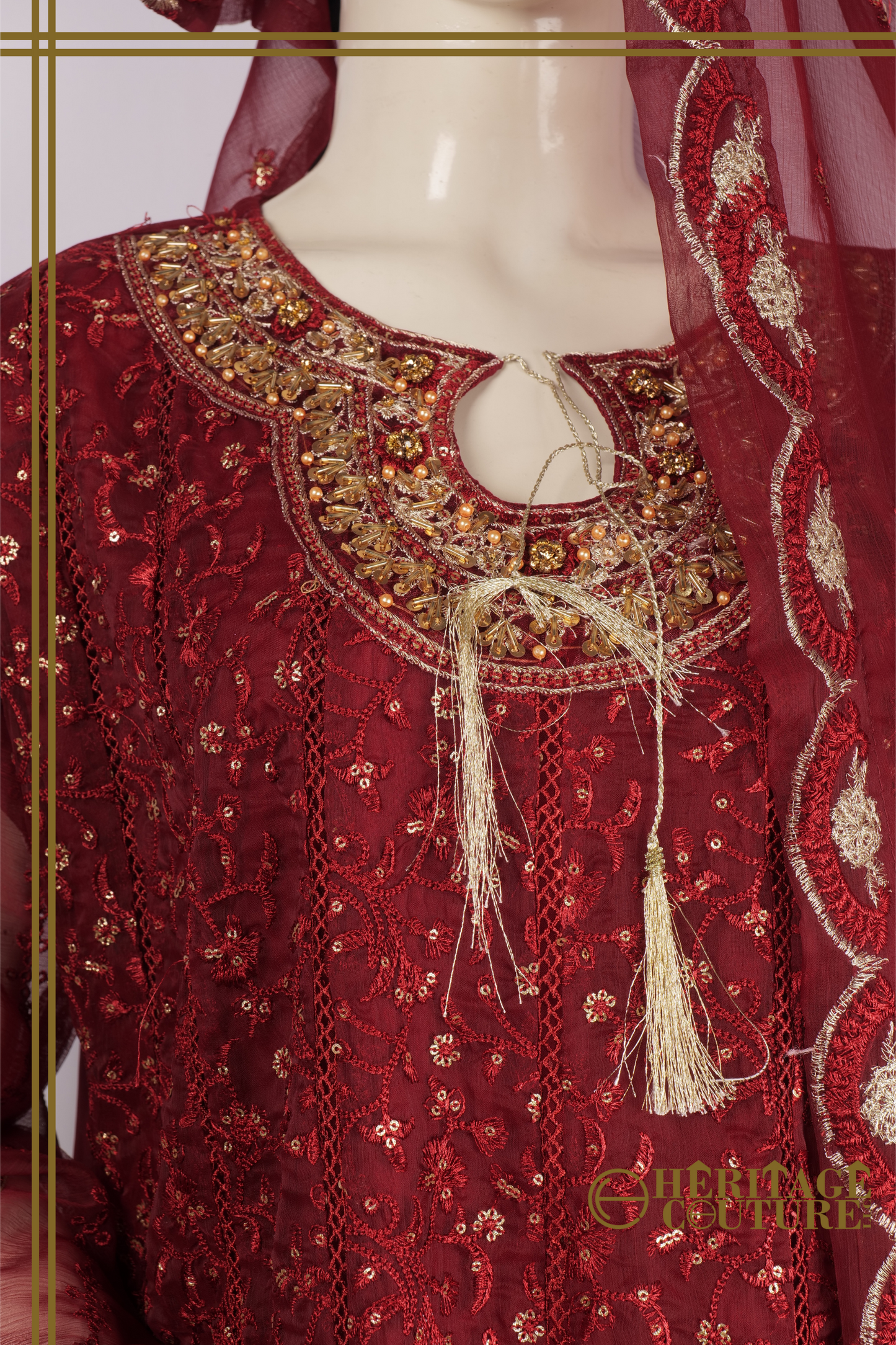 HC005 | Elegance in Threads - 3 Piece Stitched Dress with Chicken Embroidery and Neck Work