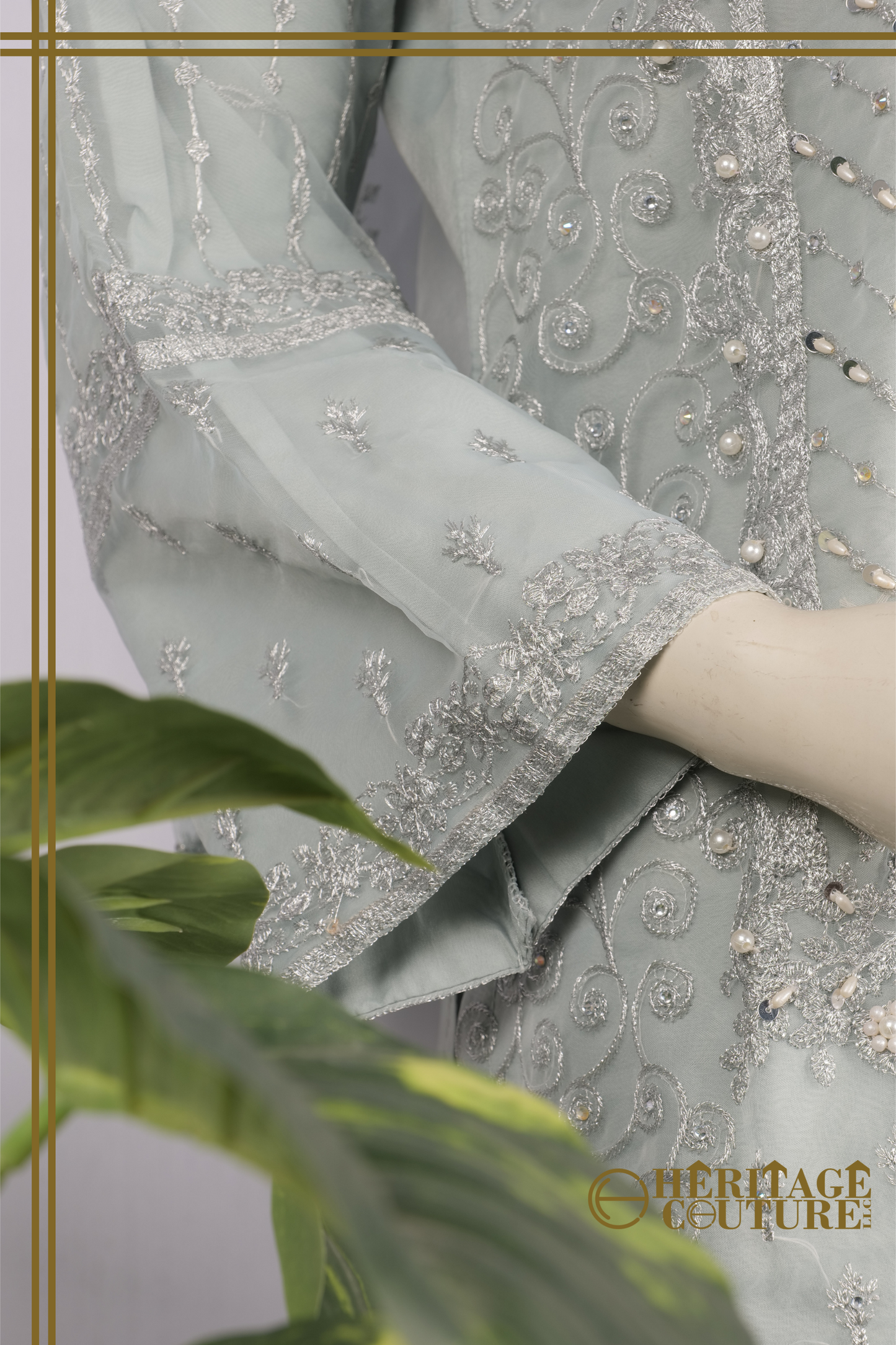 HC004 | Divine Elegance - 3 Piece Stitched Organza Dress with Handwork Embroidery