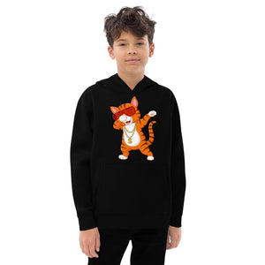 Kids fleece hoodie- Classic cat rock style print