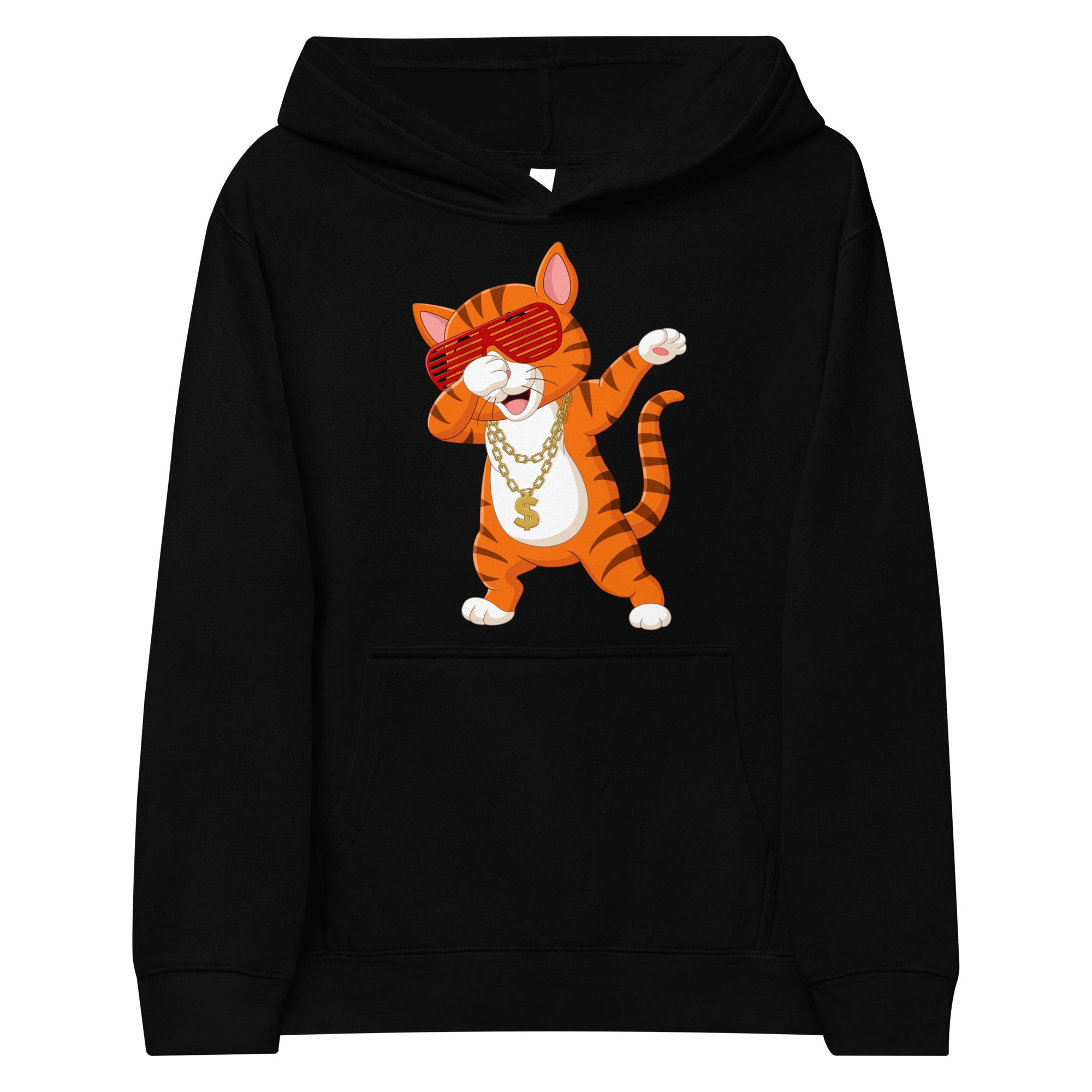 Kids fleece hoodie- Classic cat rock style print