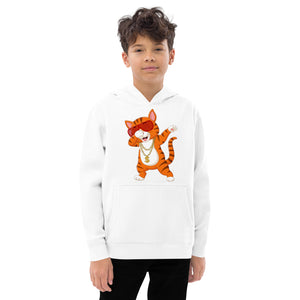 Kids fleece hoodie- Classic cat rock style print