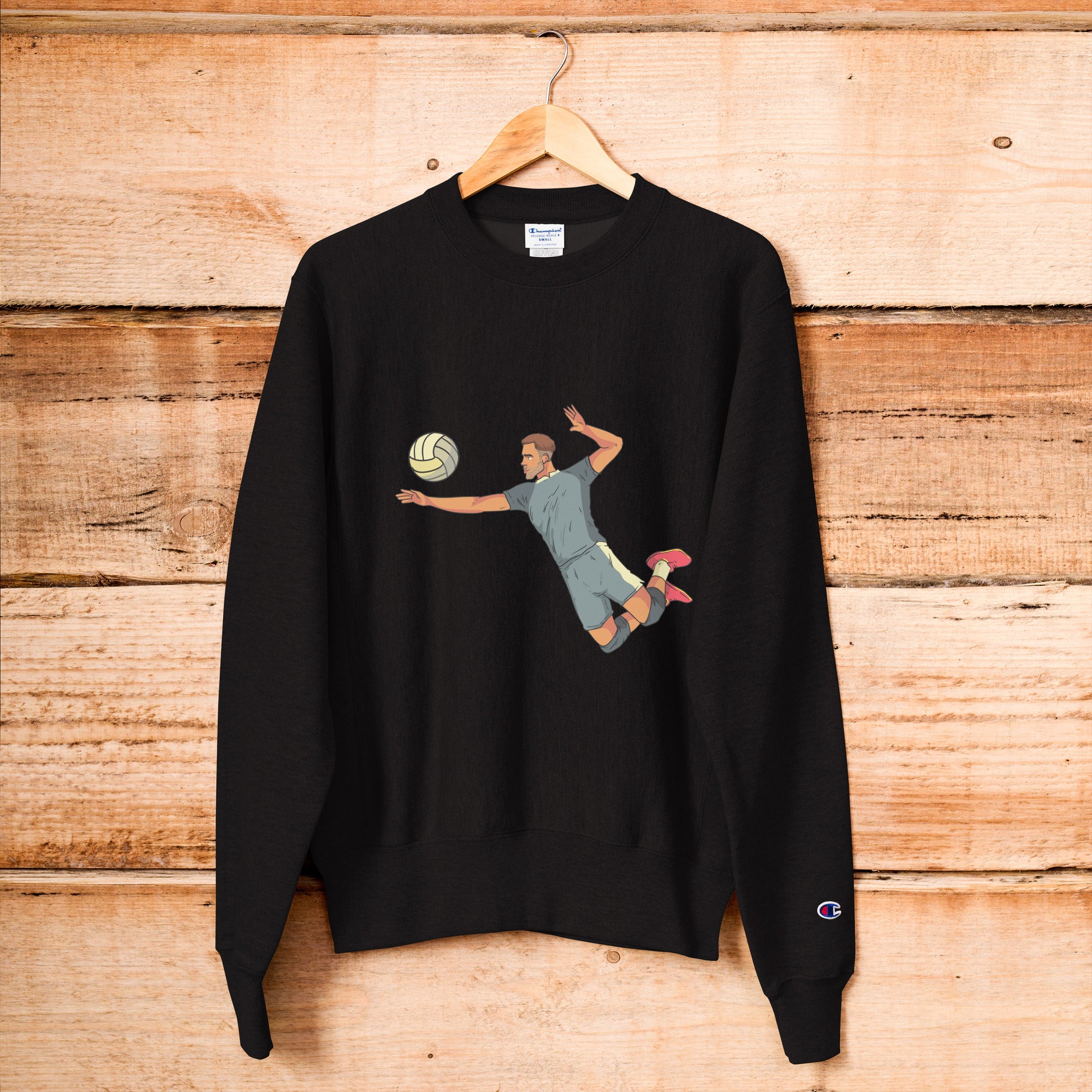 Champion Sweatshirt- Volley Ball Player Print