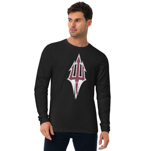 Long Sleeve Fitted Crew- Red Devil Athlethics Print