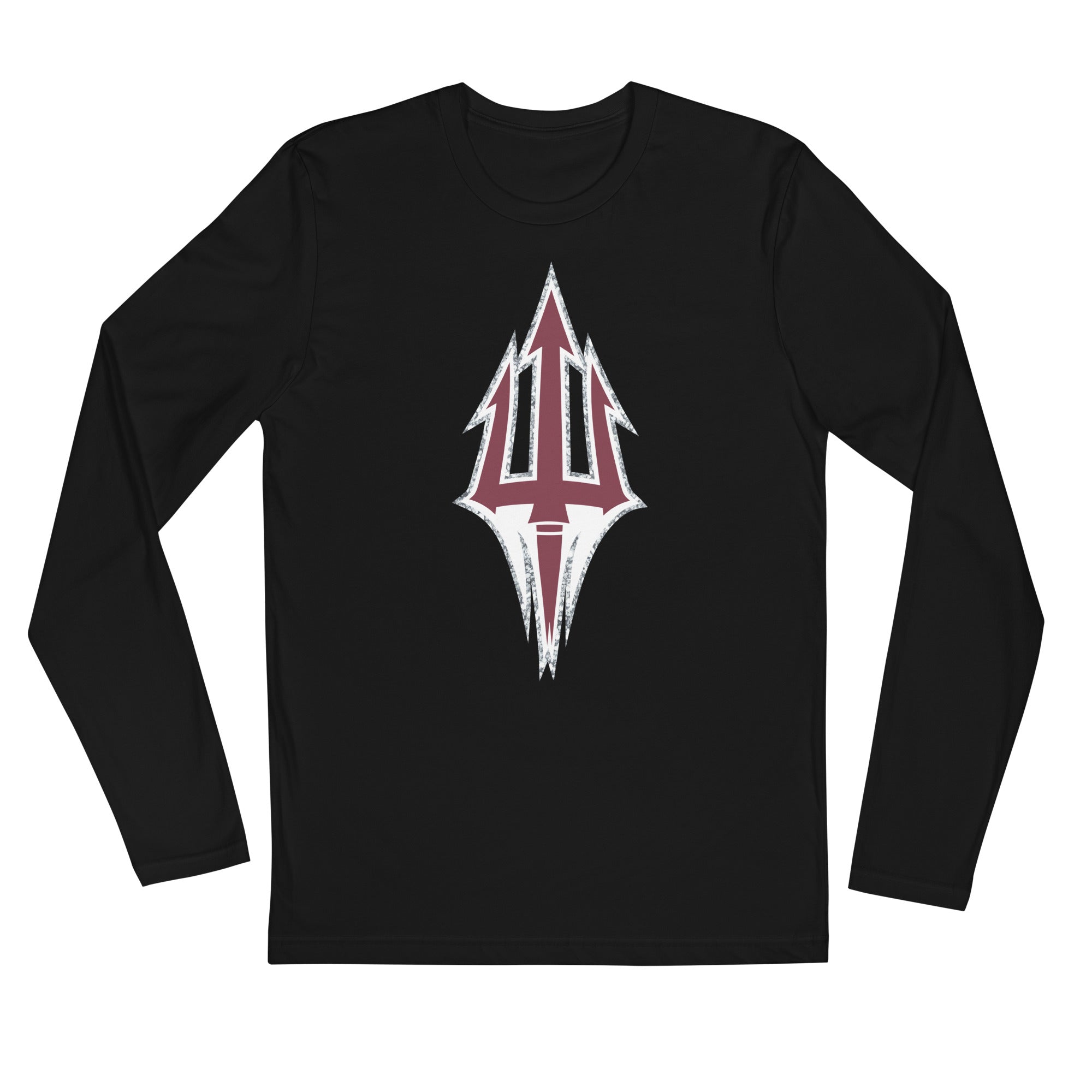 Long Sleeve Fitted Crew- Red Devil Athlethics Print