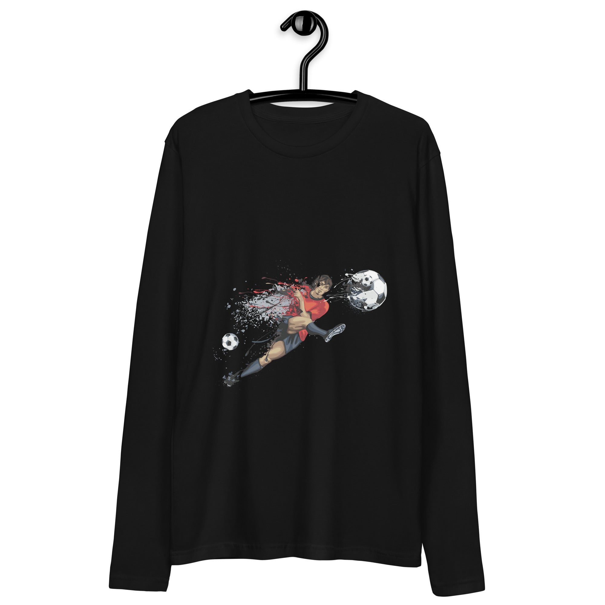 Long Sleeve Fitted Crew- Football Player