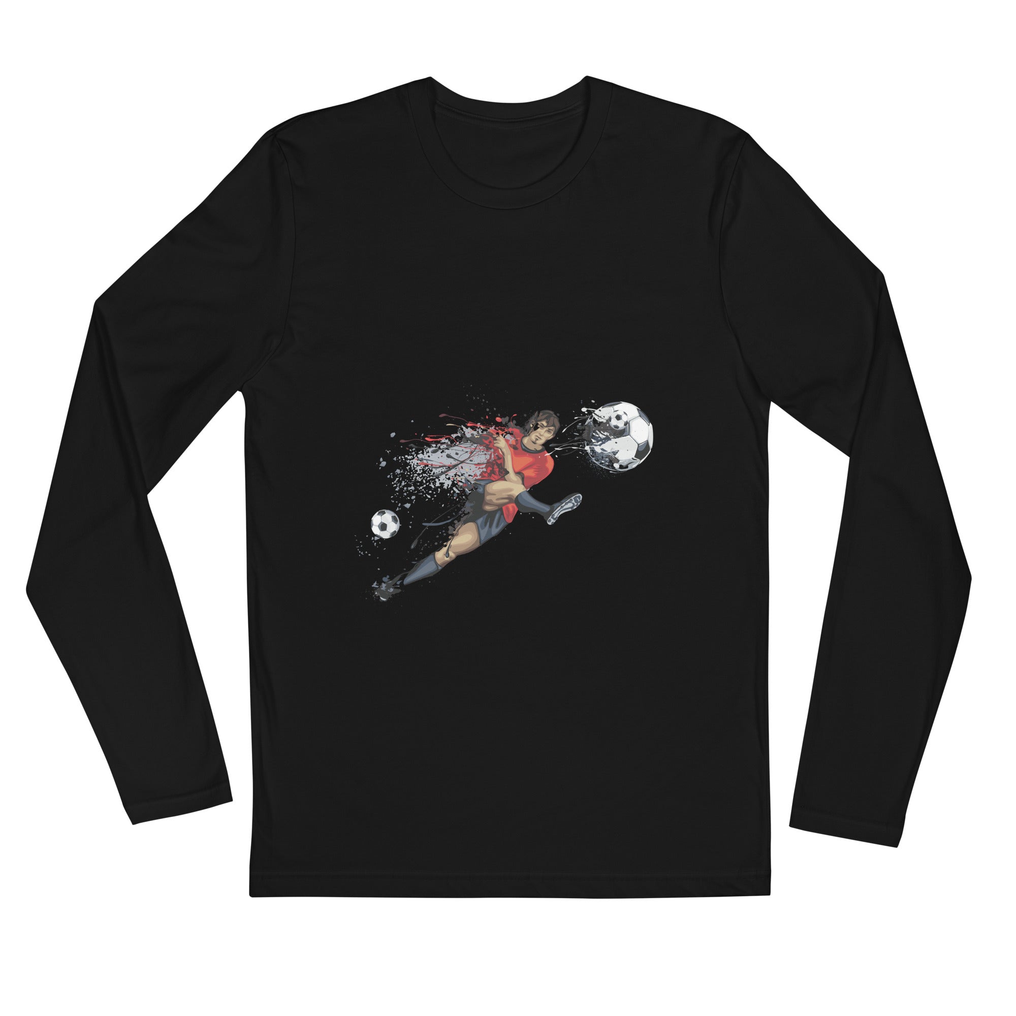 Long Sleeve Fitted Crew- Football Player