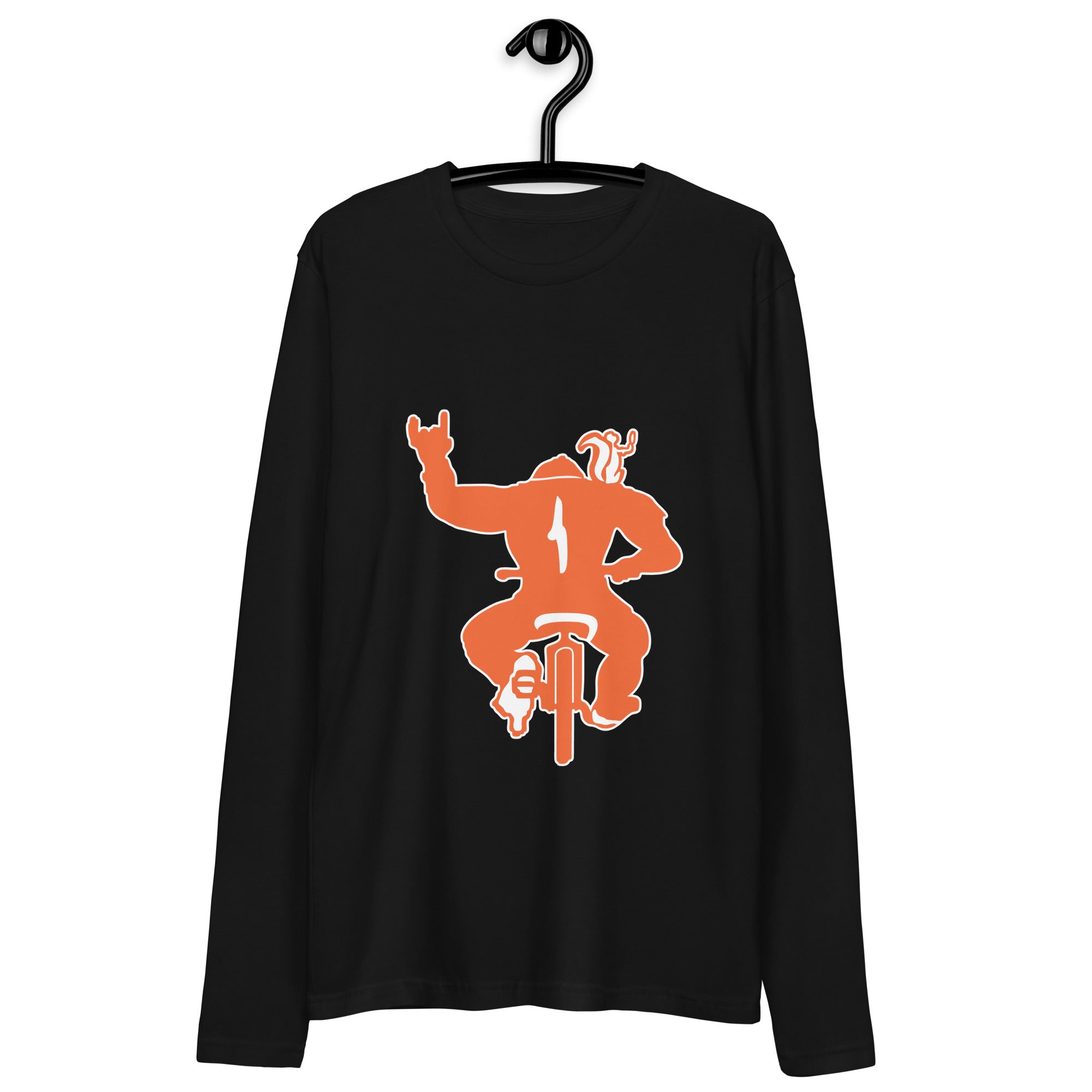 Long Sleeve Fitted Crew- BMX Monkey print