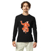 Long Sleeve Fitted Crew- BMX Monkey print