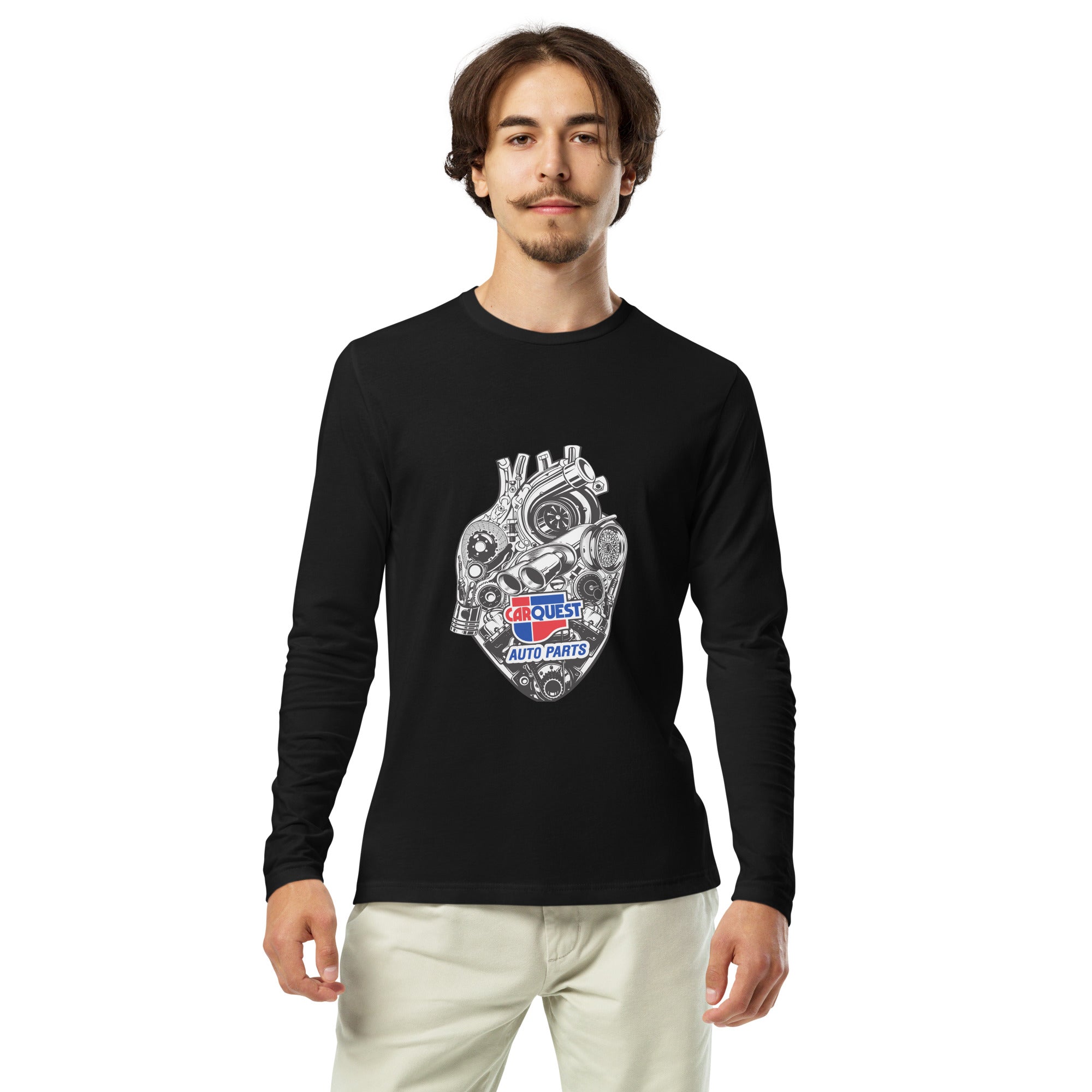 Long Sleeve Fitted Crew- Heart Of Engine