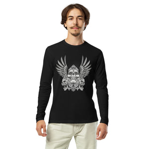 Long Sleeve Fitted Crew- Skeleton Head