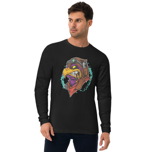 Long Sleeve Fitted Crew-  Eagle Head Print