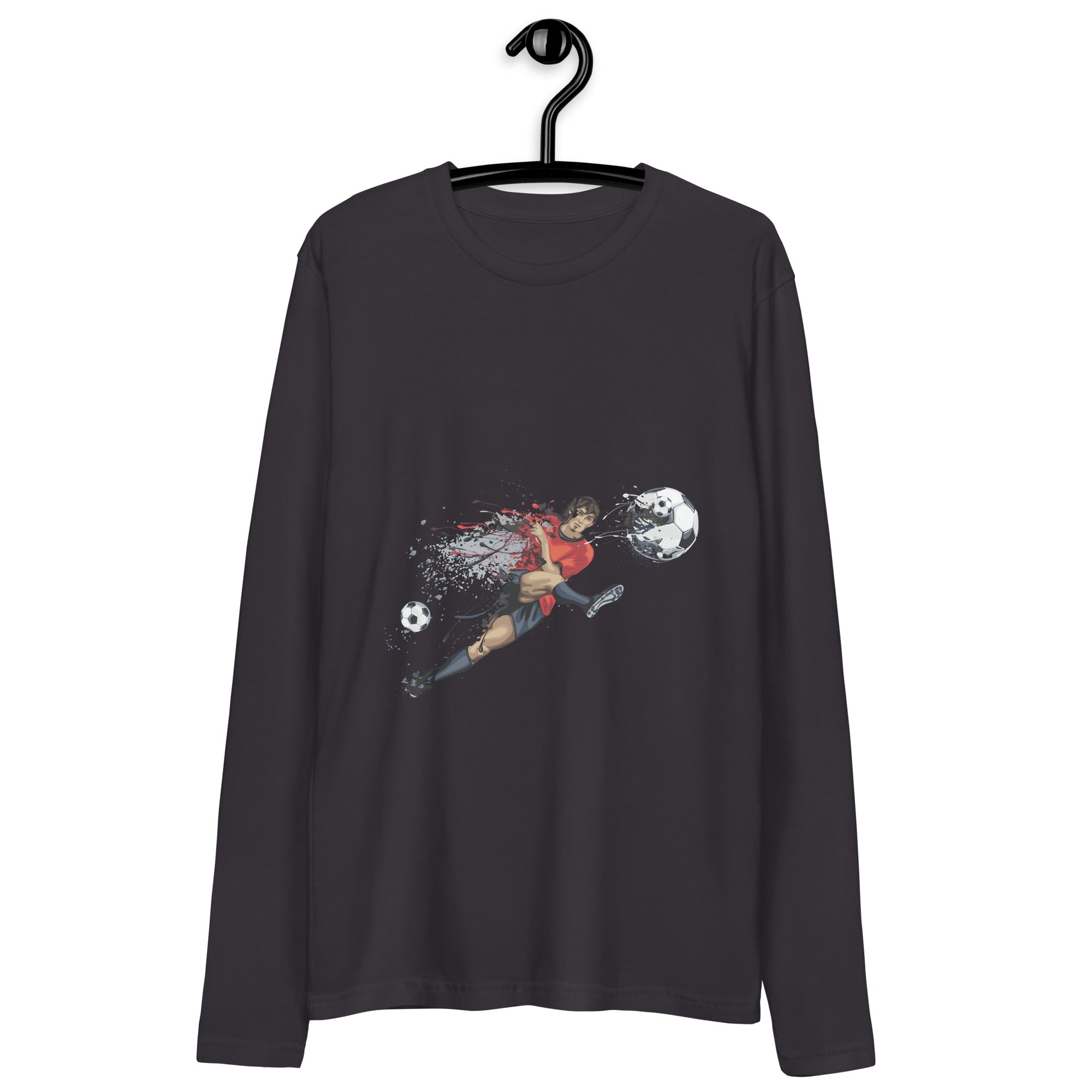 Long Sleeve Fitted Crew- Football Player