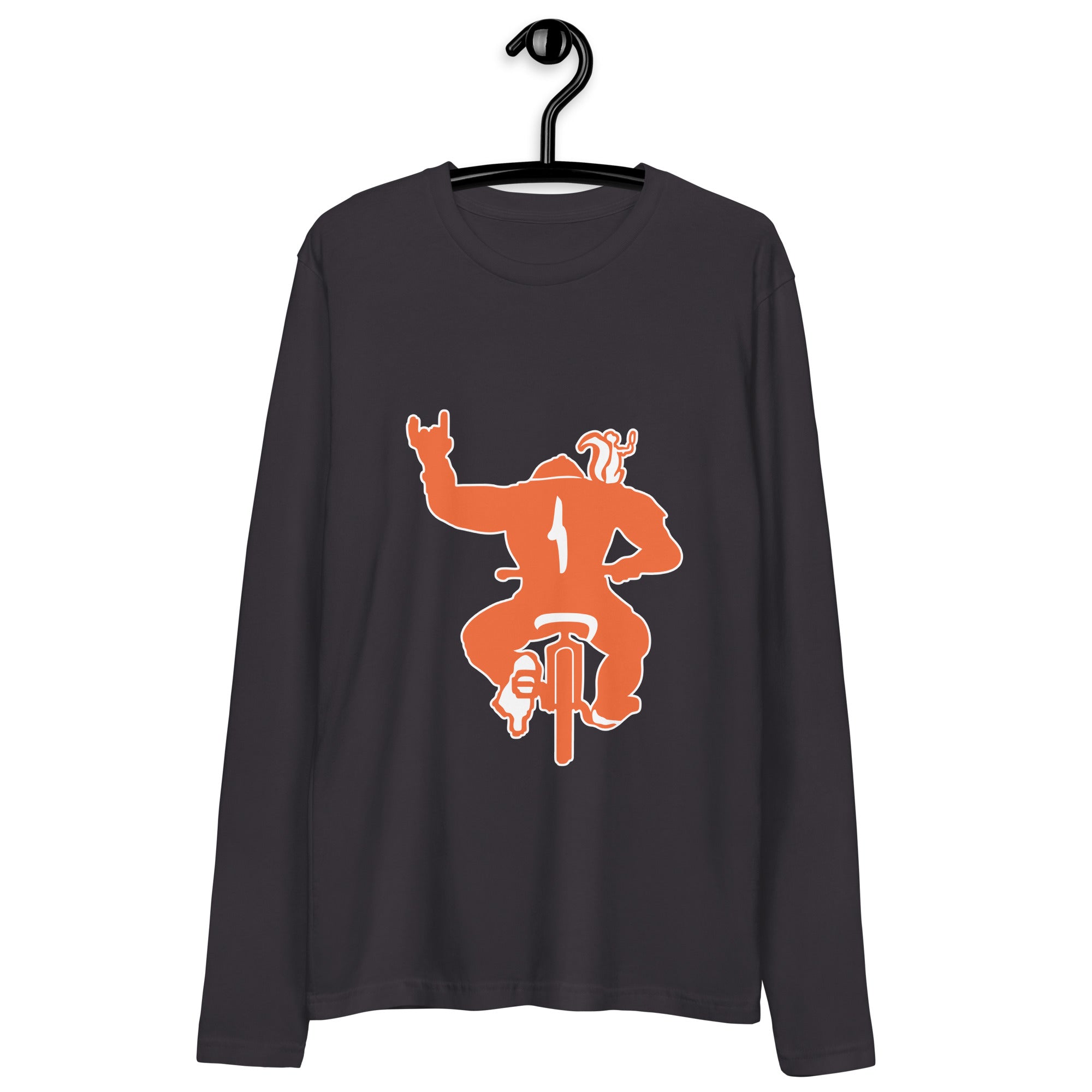 Long Sleeve Fitted Crew- BMX Monkey print