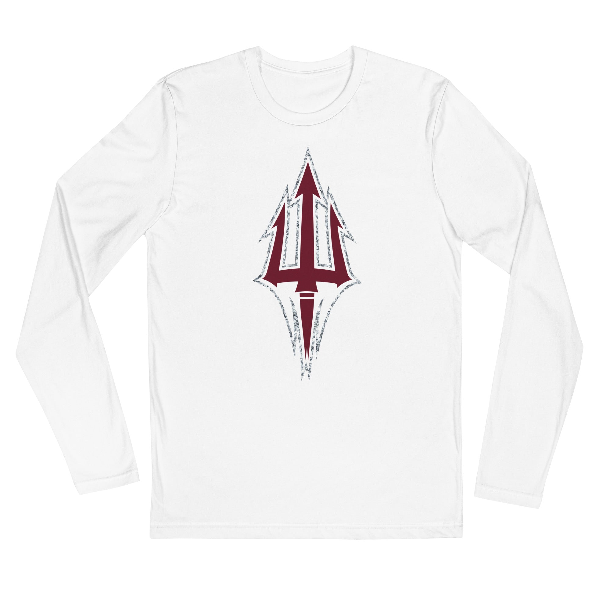 Long Sleeve Fitted Crew- Red Devil Athlethics Print