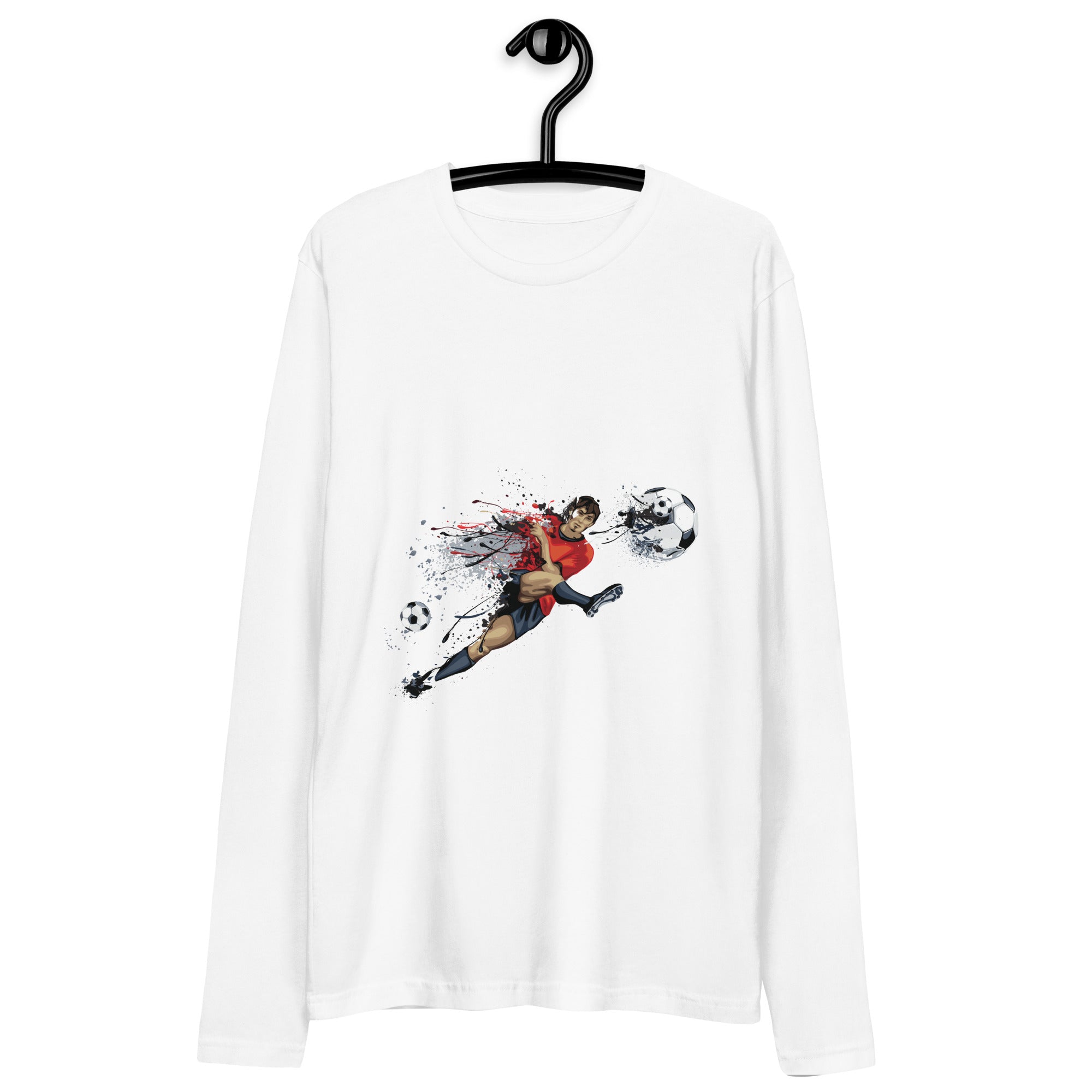 Long Sleeve Fitted Crew- Football Player