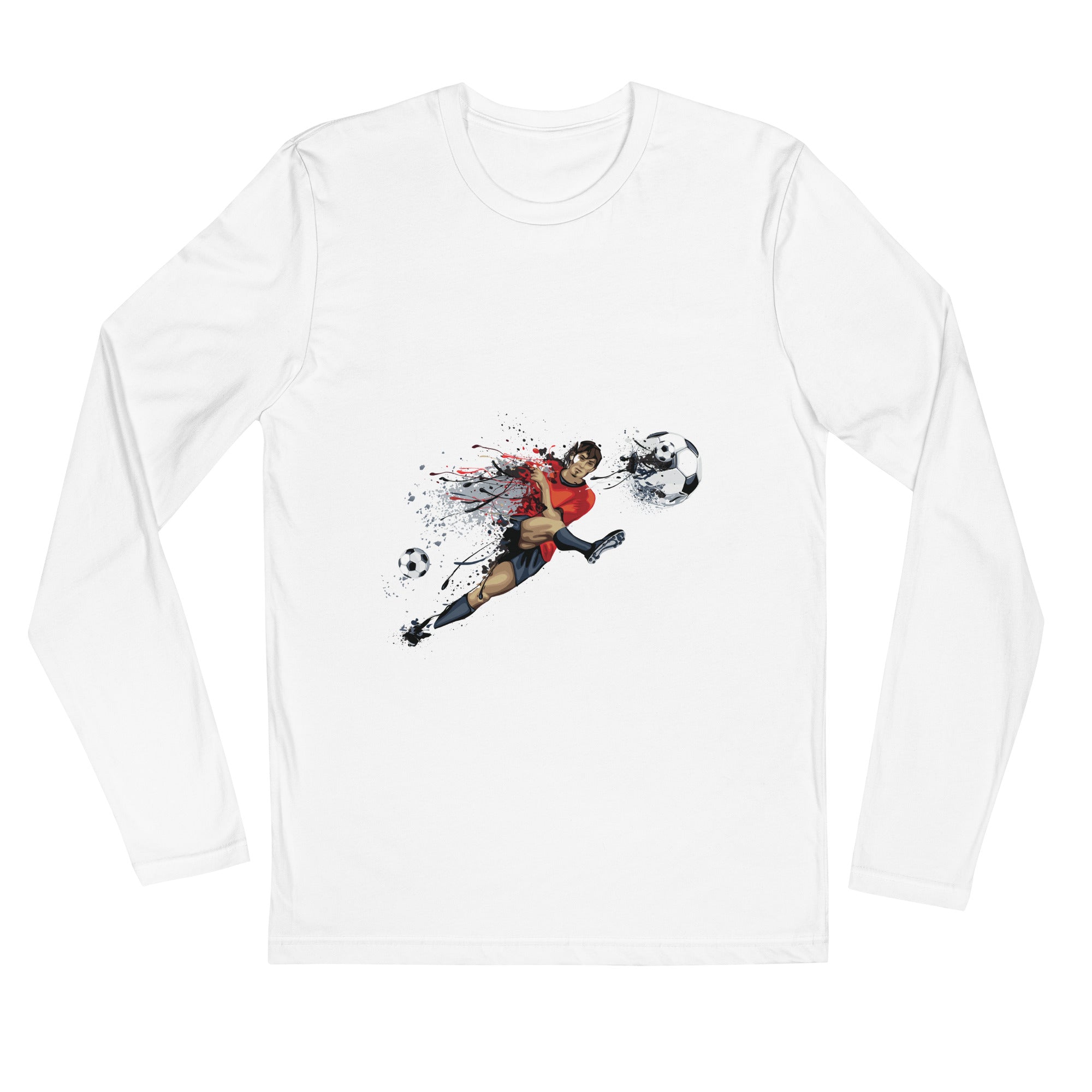 Long Sleeve Fitted Crew- Football Player