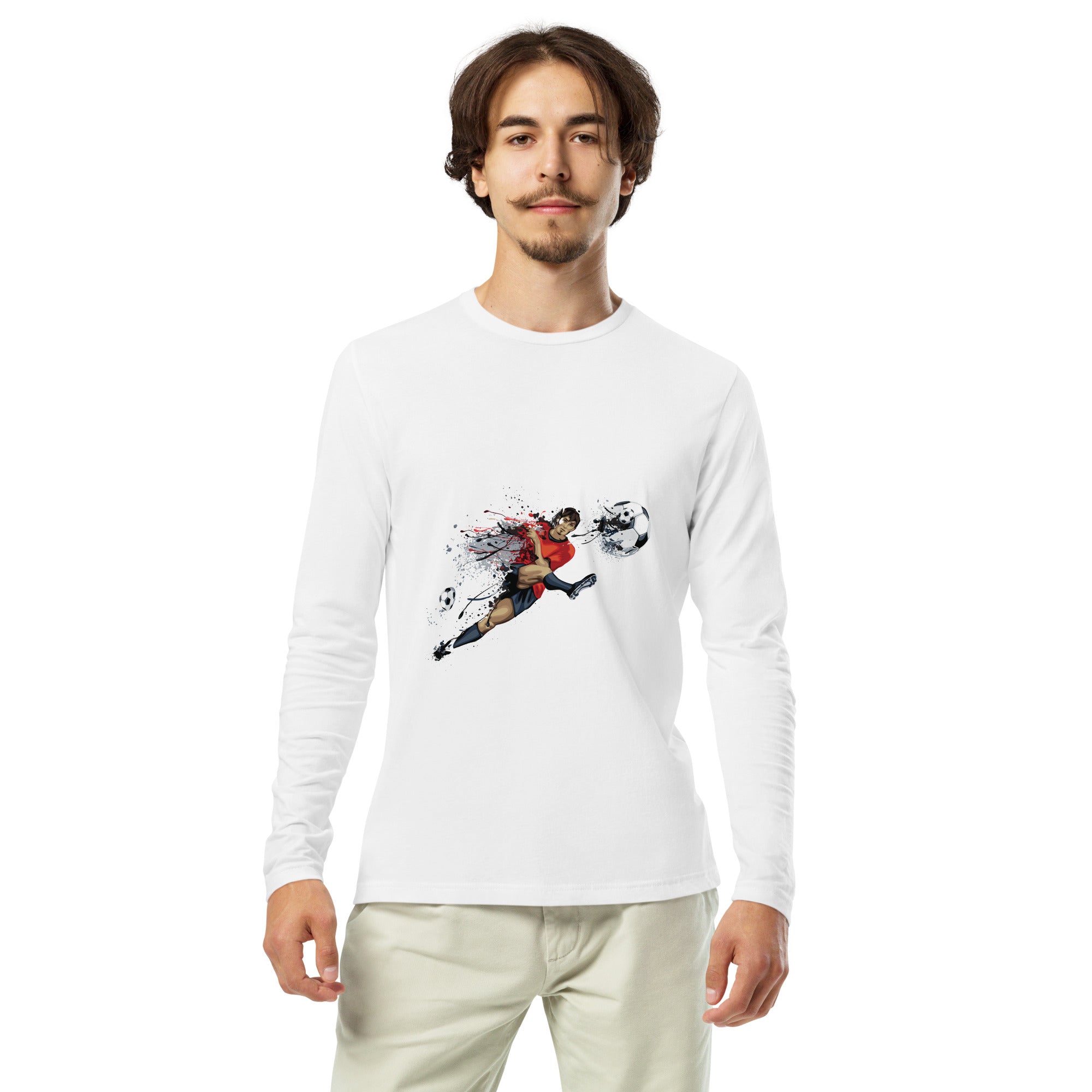 Long Sleeve Fitted Crew- Football Player