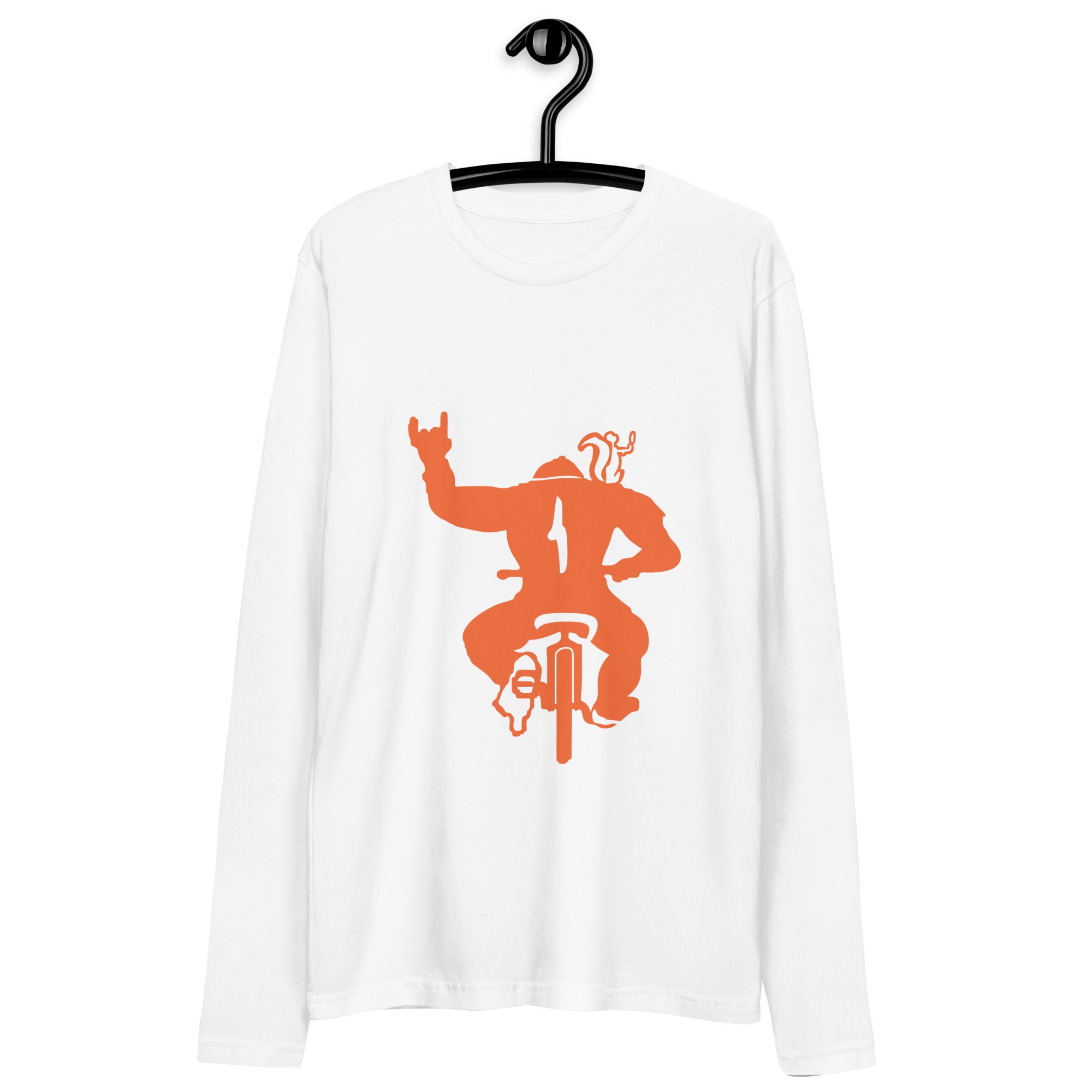 Long Sleeve Fitted Crew- BMX Monkey print