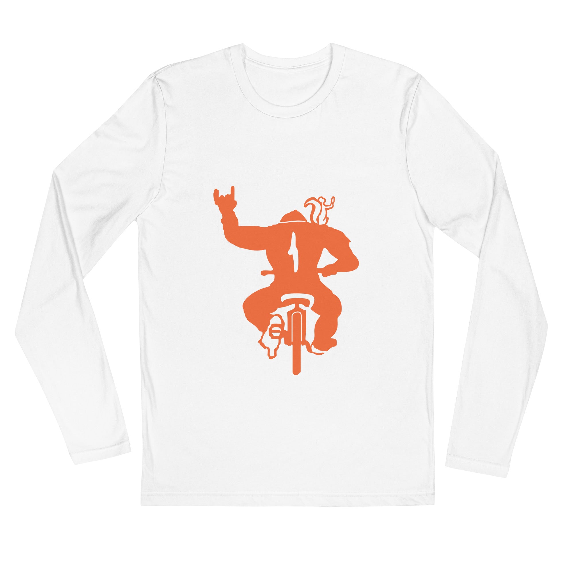 Long Sleeve Fitted Crew- BMX Monkey print