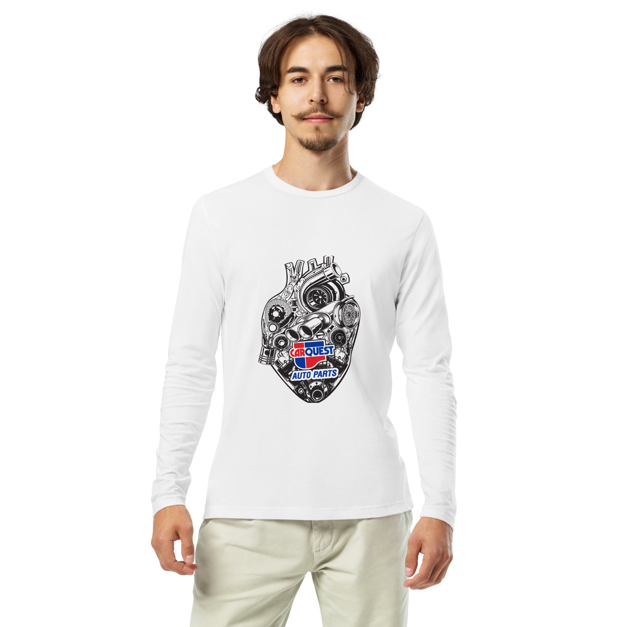 Long Sleeve Fitted Crew- Heart Of Engine