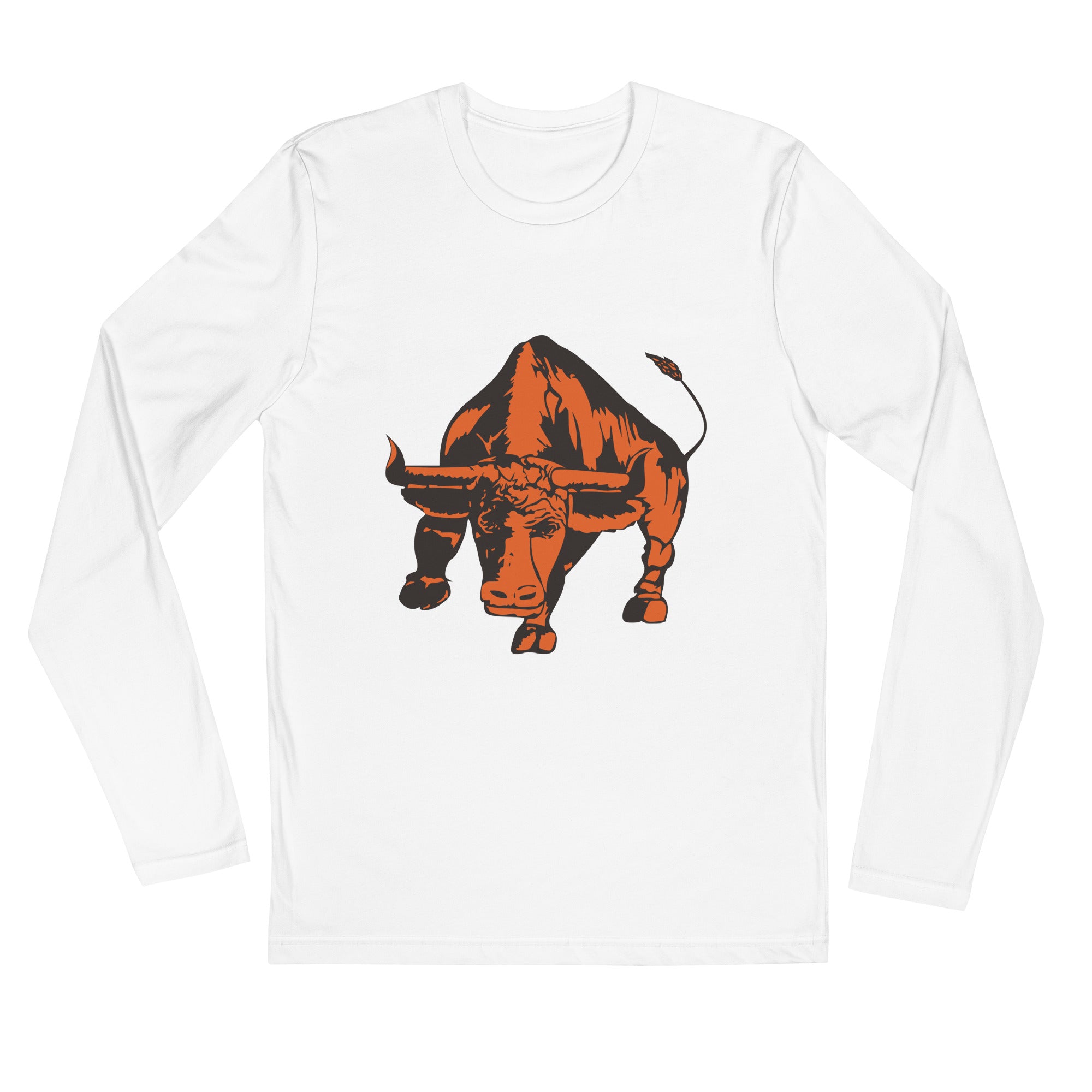 Long Sleeve Fitted Crew-  Texas Long Horn Bull