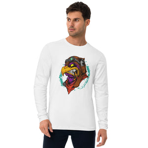 Long Sleeve Fitted Crew-  Eagle Head Print