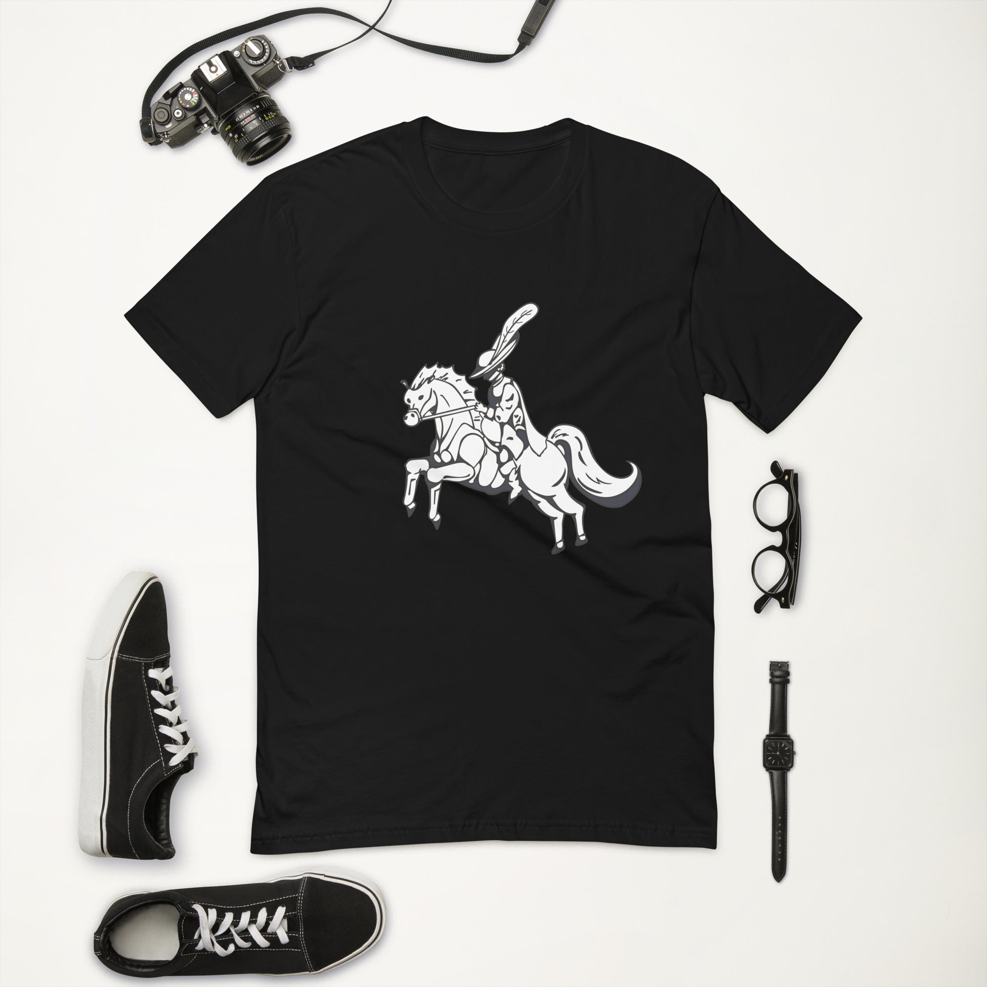 Short Sleeve T-shirt-Cow Boy on horse