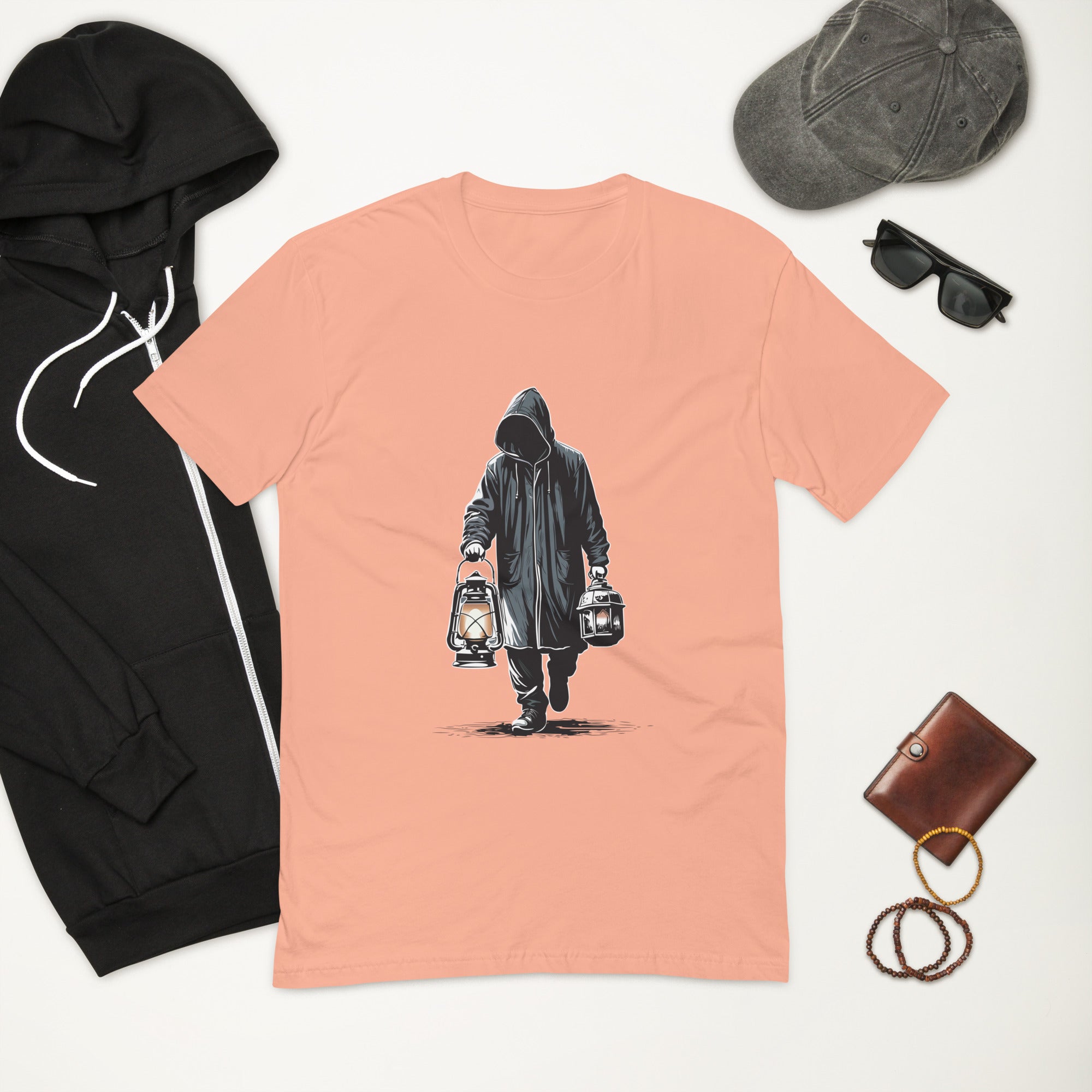 Short Sleeve T-shirt- Hooded Men Print