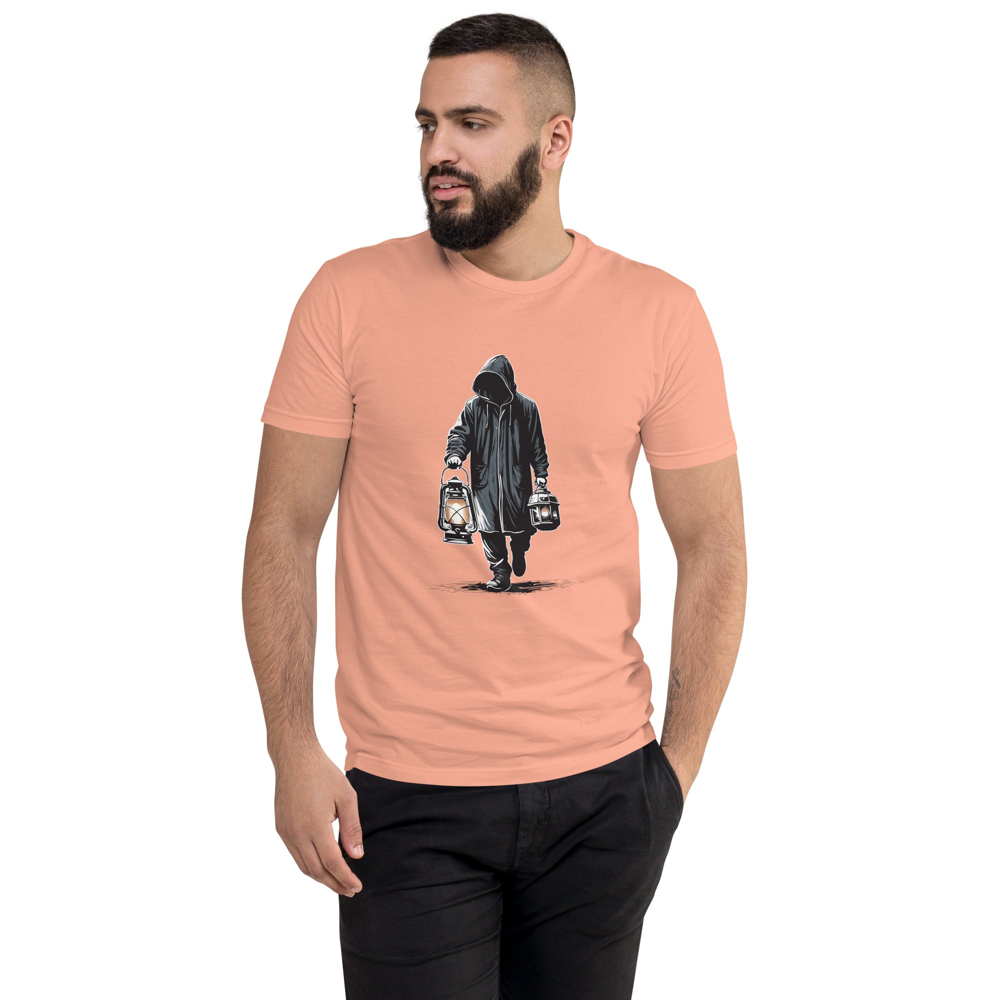 Short Sleeve T-shirt- Hooded Men Print