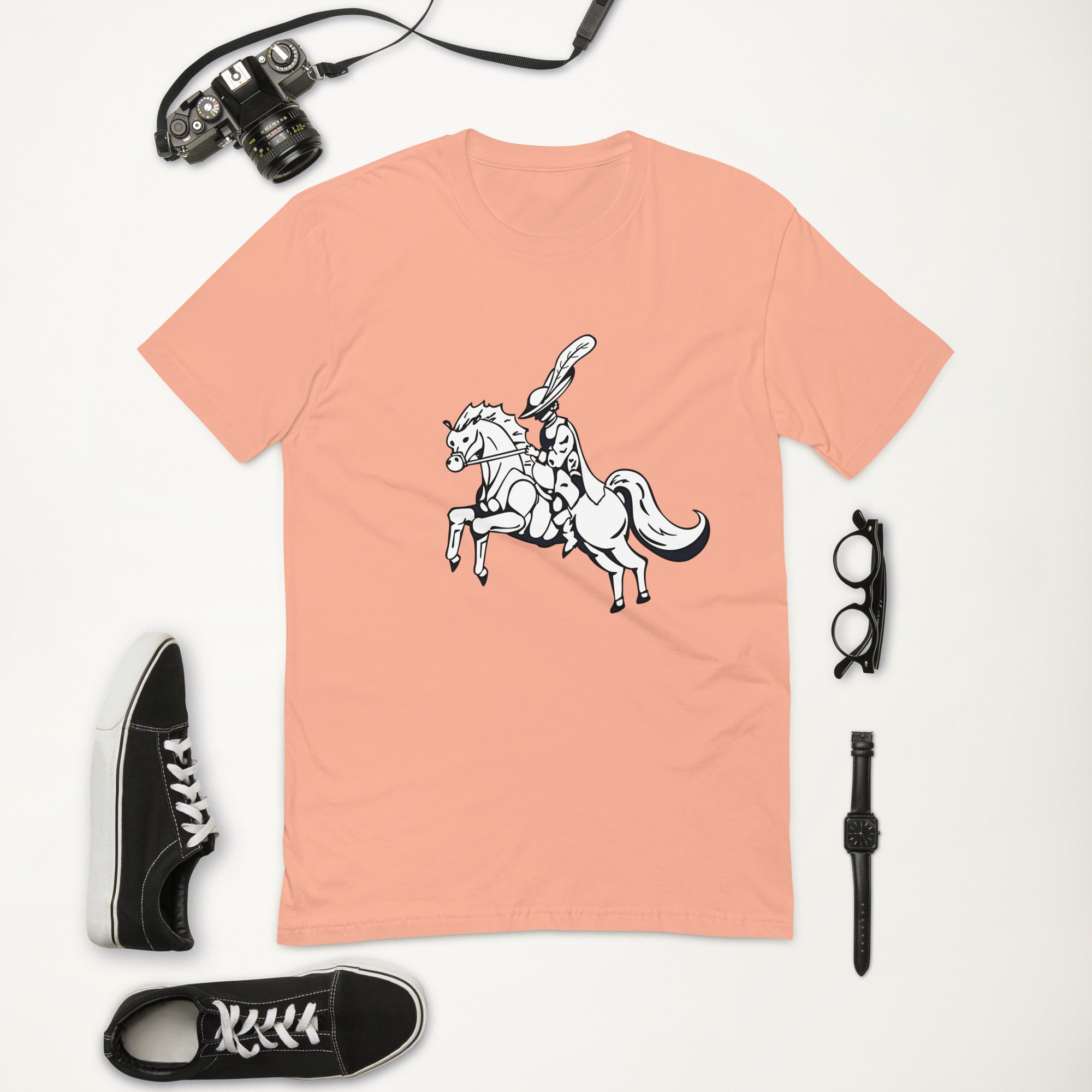 Short Sleeve T-shirt-Cow Boy on horse