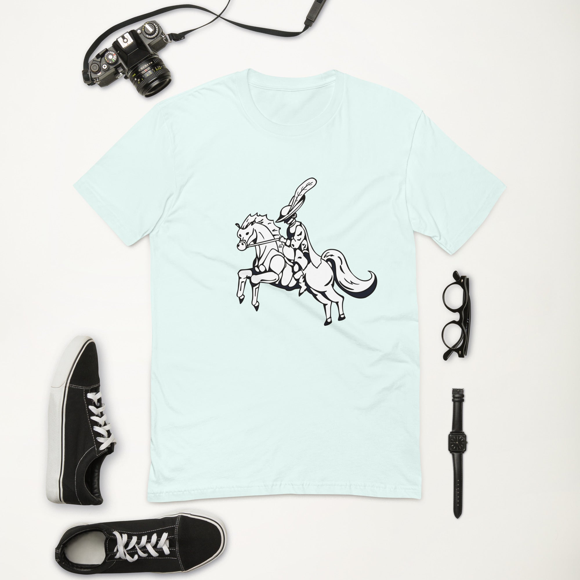 Short Sleeve T-shirt-Cow Boy on horse