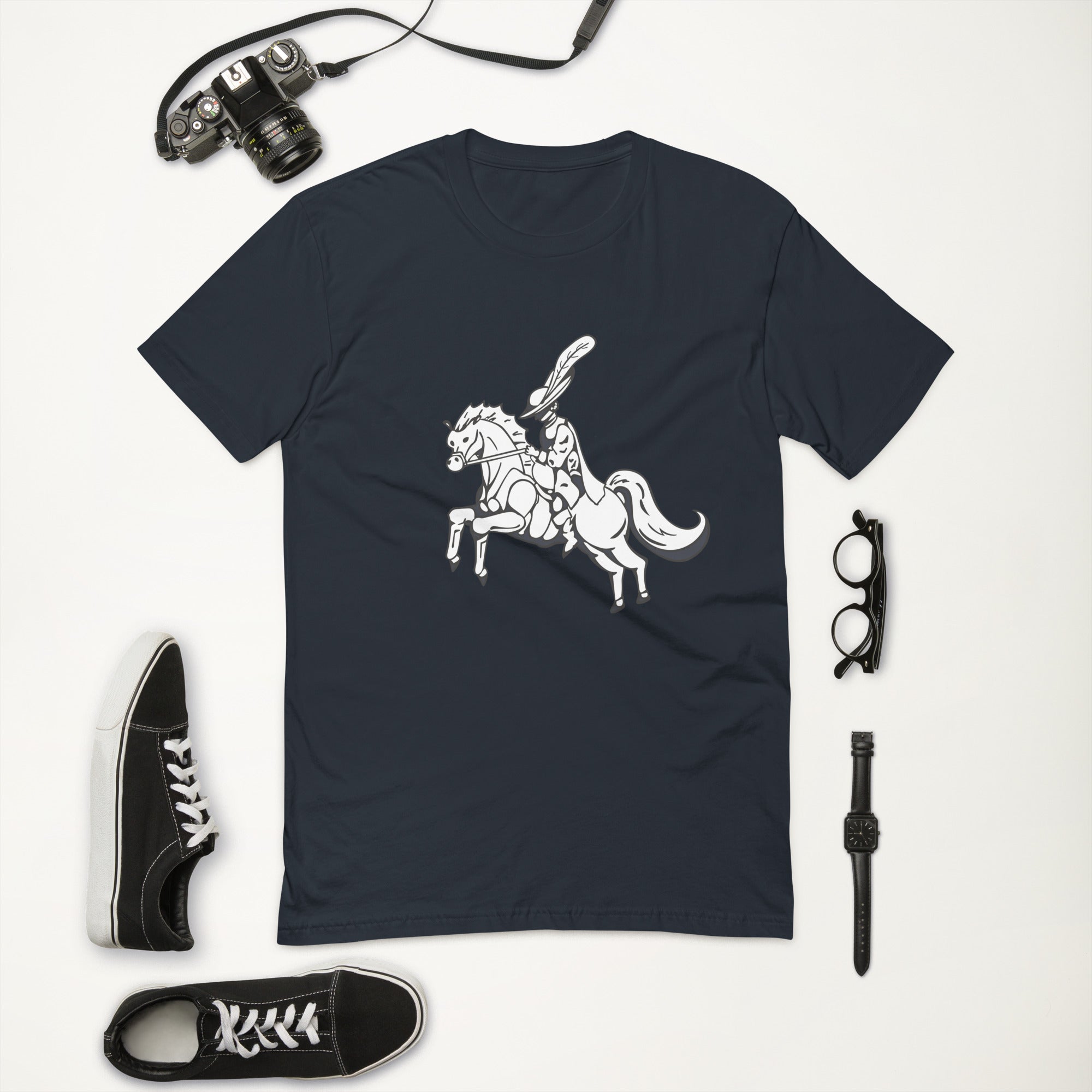 Short Sleeve T-shirt-Cow Boy on horse