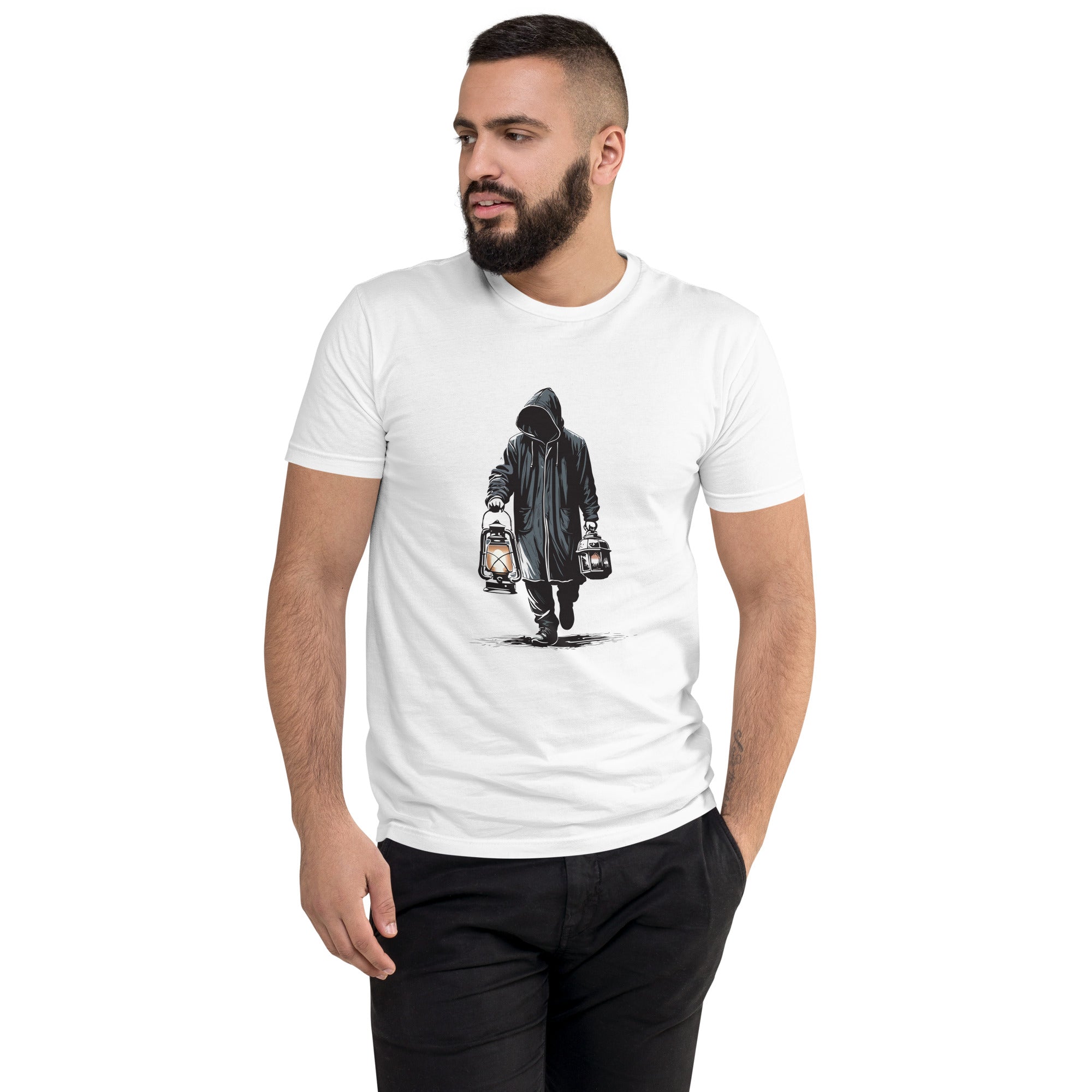 Short Sleeve T-shirt- Hooded Men Print