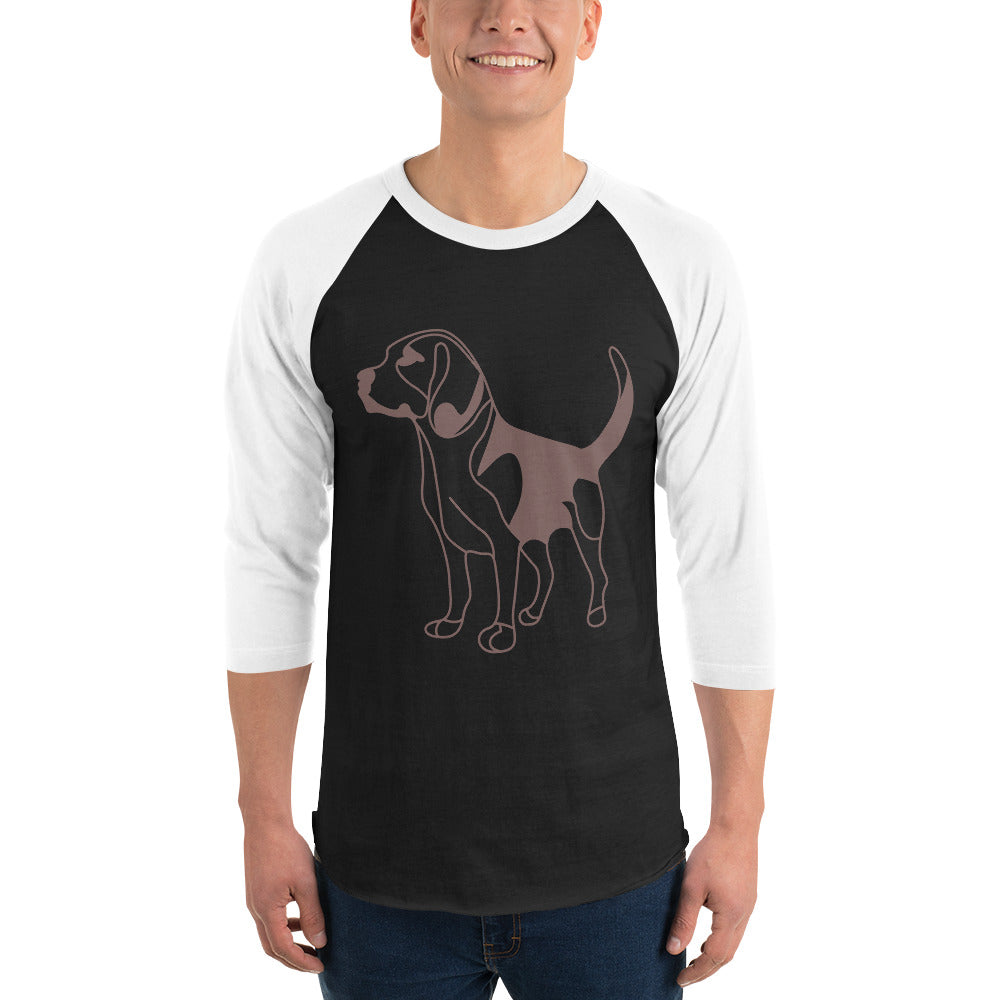 3/4 sleeve raglan shirt- Dog Print