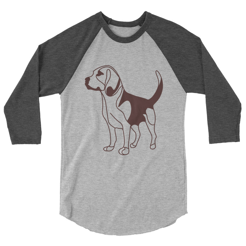 3/4 sleeve raglan shirt- Dog Print