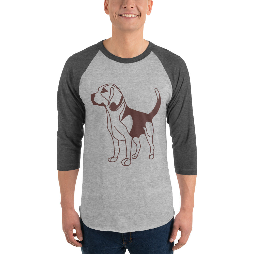 3/4 sleeve raglan shirt- Dog Print