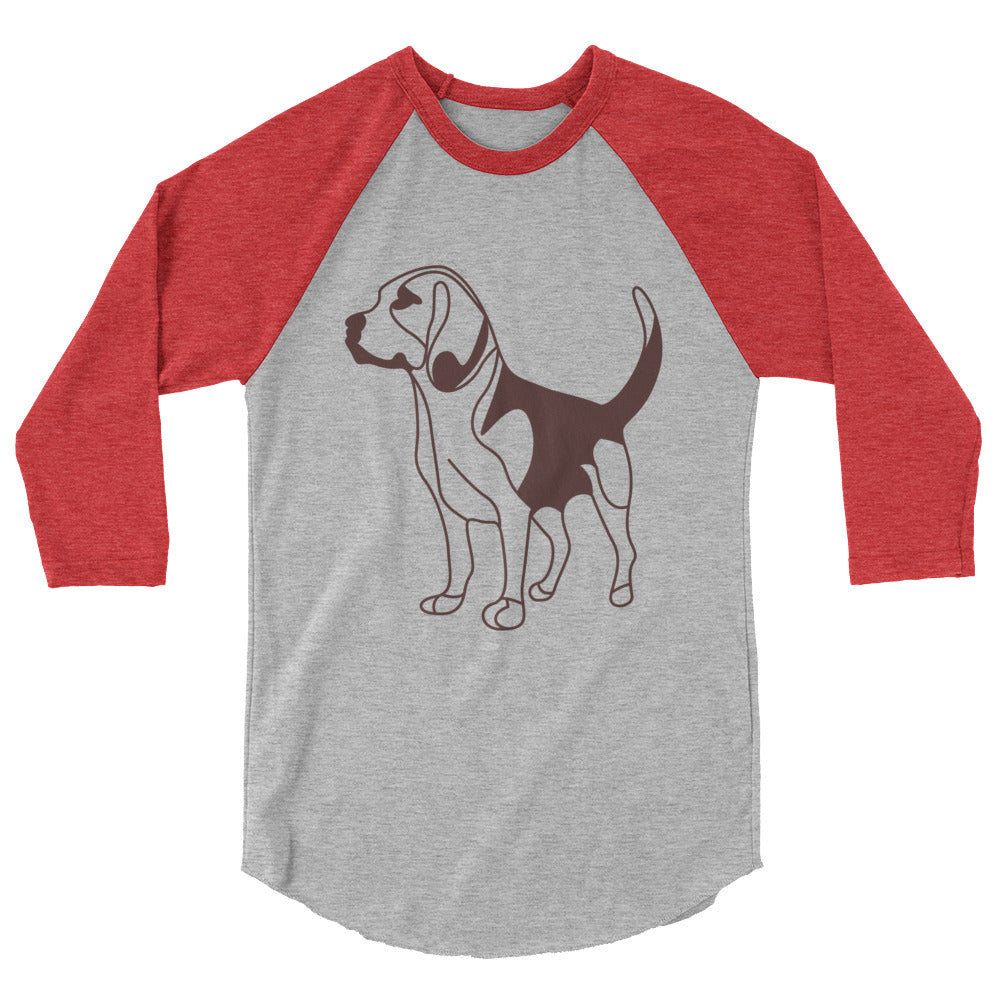 3/4 sleeve raglan shirt- Dog Print