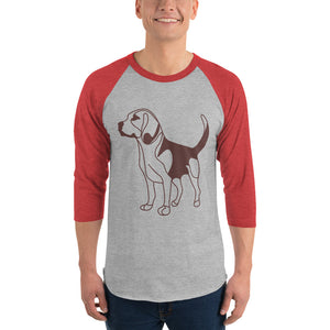 3/4 sleeve raglan shirt- Dog Print