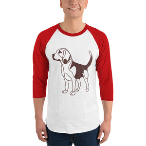 3/4 sleeve raglan shirt- Dog Print