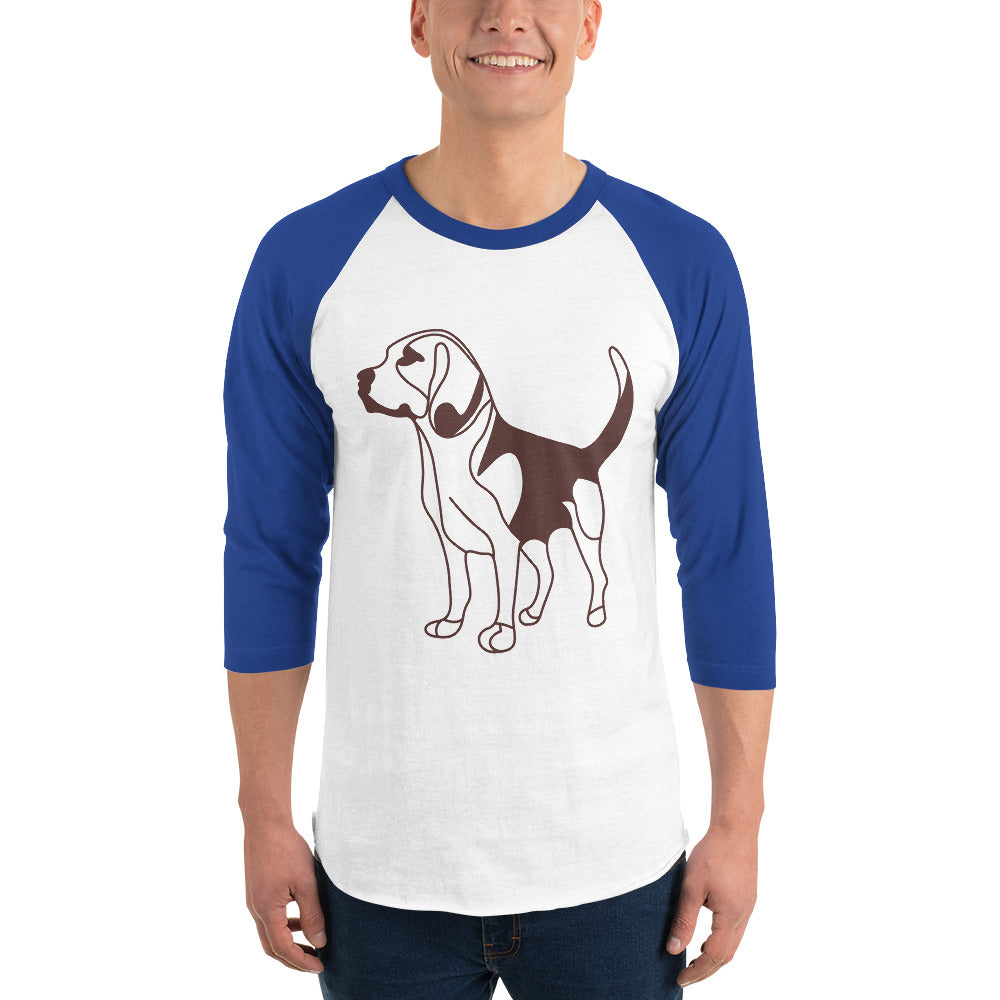 3/4 sleeve raglan shirt- Dog Print