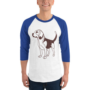 3/4 sleeve raglan shirt- Dog Print