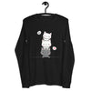 Unisex Long Sleeve Tee- Cute kitty face print