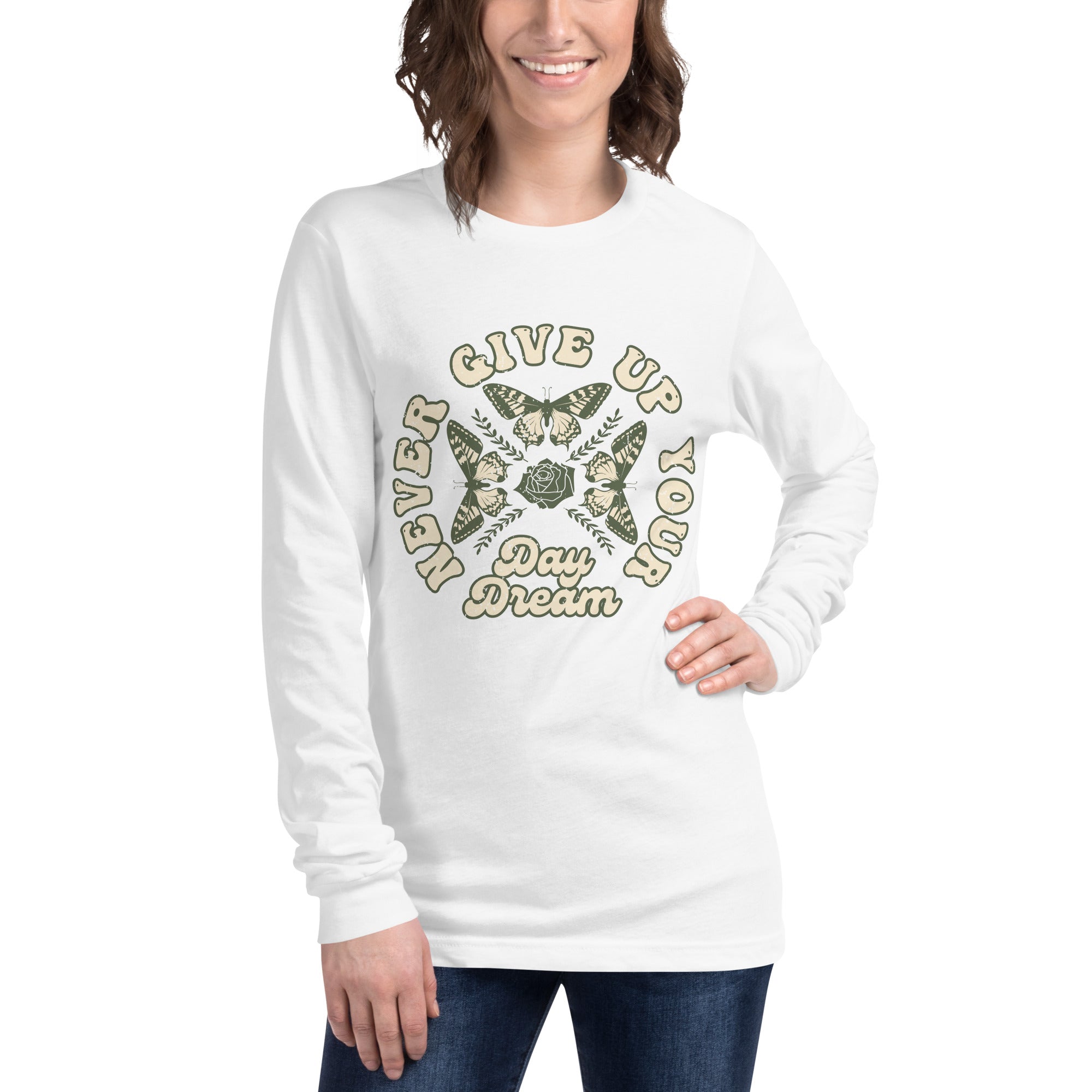 Unisex Long Sleeve Tee- Butterfly Print