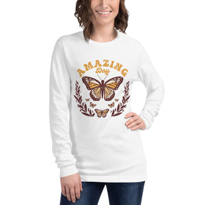 Unisex Long Sleeve Tee- Butterfly Print